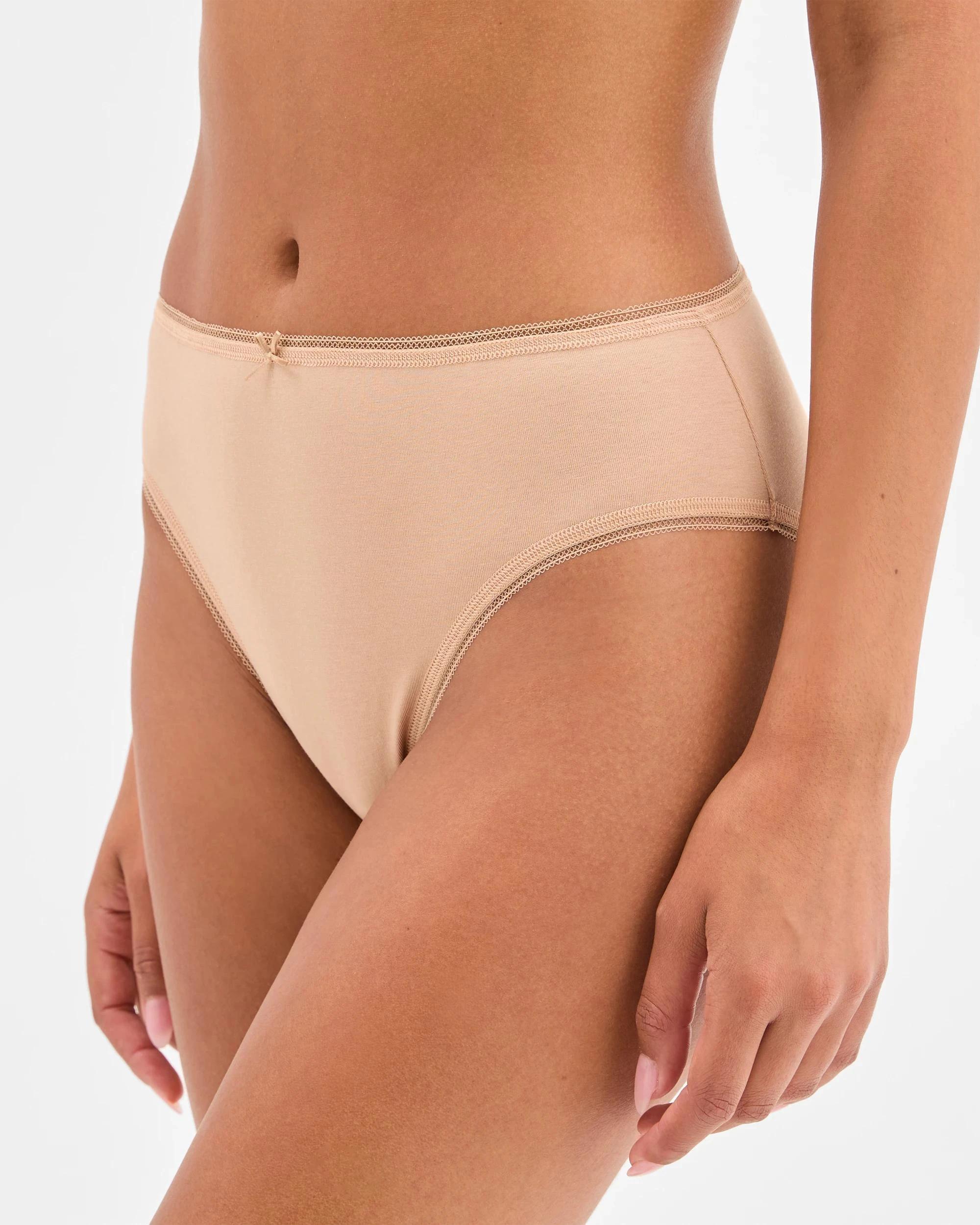 3 Target 5 Pack Cotton/Elastane High Cut Briefs LATTE, 3 of 5