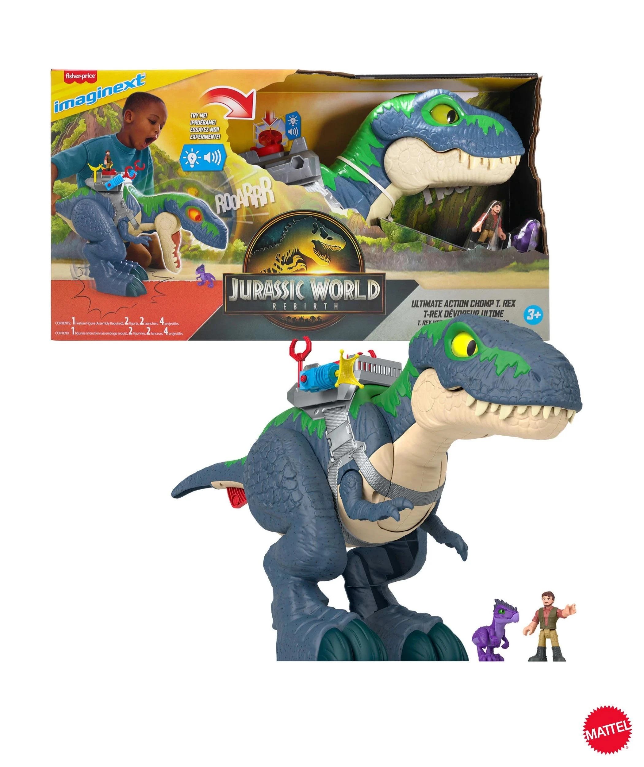 1 Mattel Fisher-Price Imaginext Jurassic World Rebirth Ultimate Action Chomp T. rex - Multi, 1 of 5