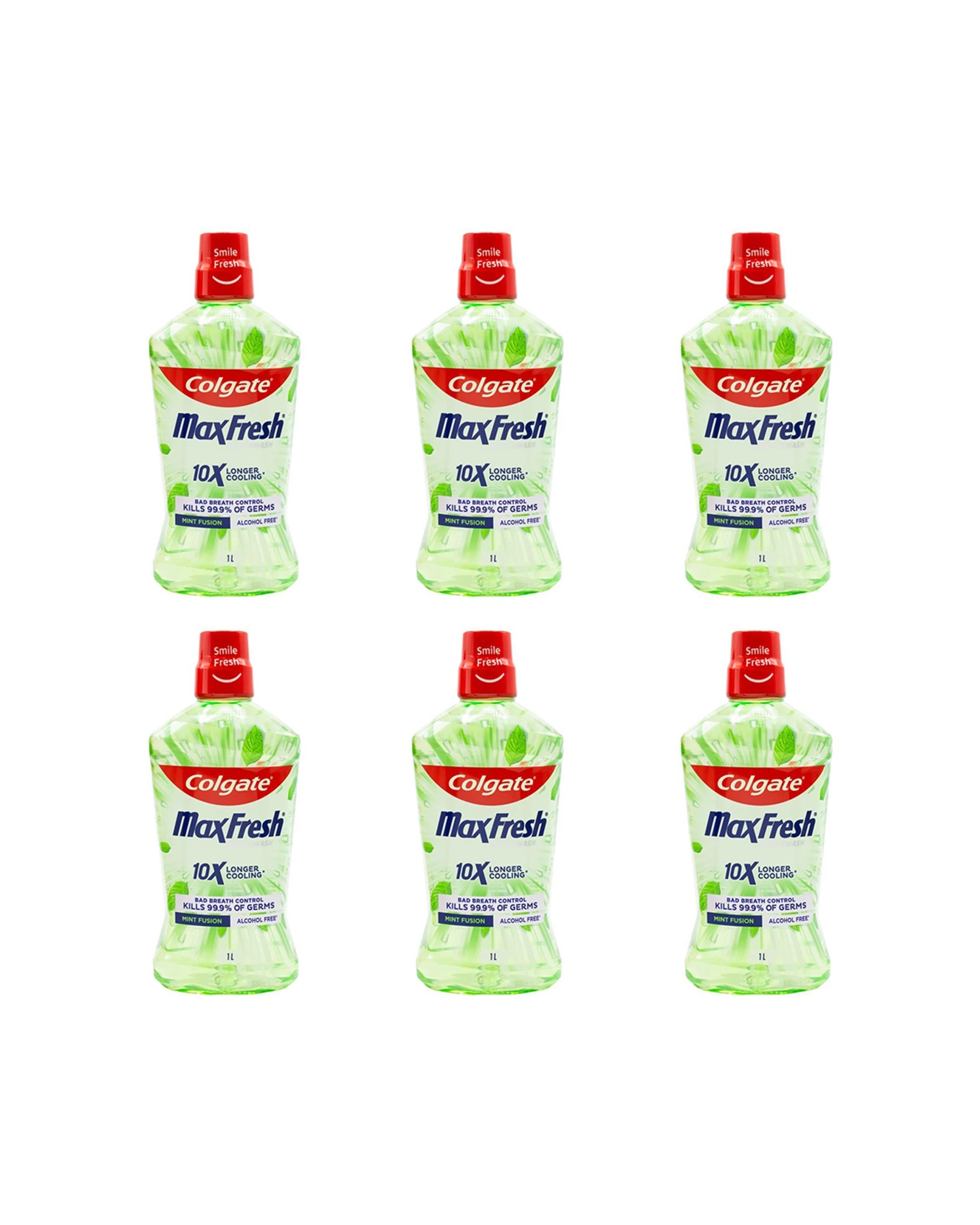 1 Colgate 6PK Mouthwash Max Fresh 10x Longer Cooling Alcohol Free 1L - Multi, 1 of 3