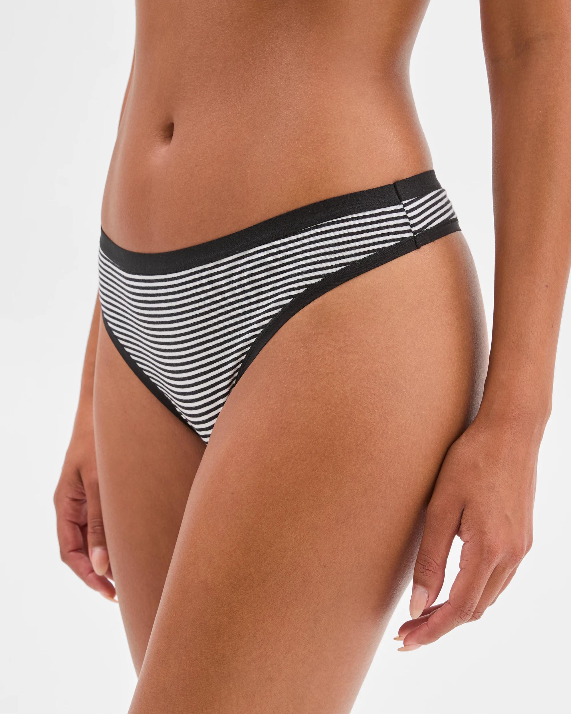 3 Australian Cotton 3 Pack G-String Briefs - Lily Loves BLACK/BLACK STRIPE/SHELL, 3 of 4