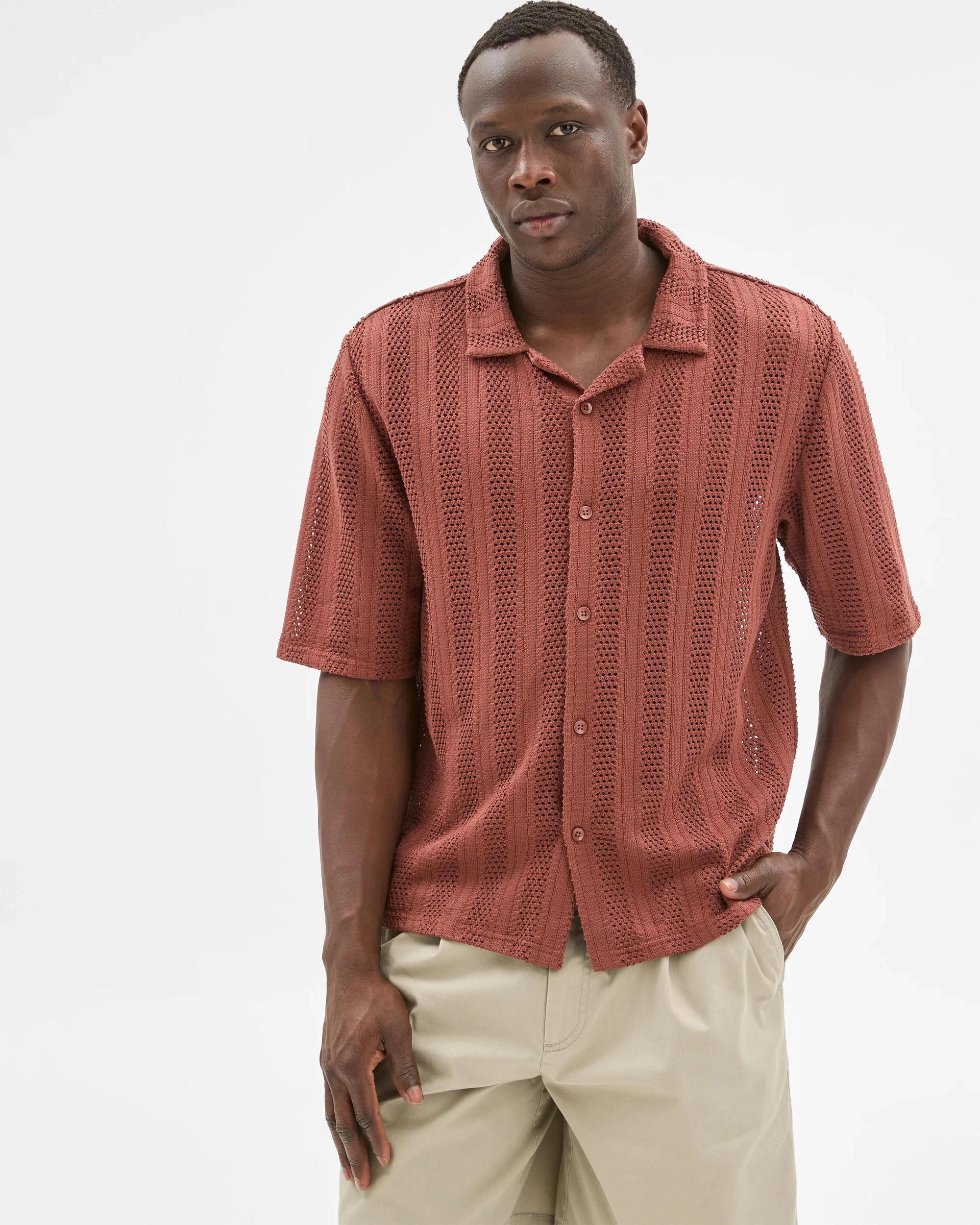 2 Australian Cotton Blend Knit Resort Shirt - Commons RUST, 2 of 5