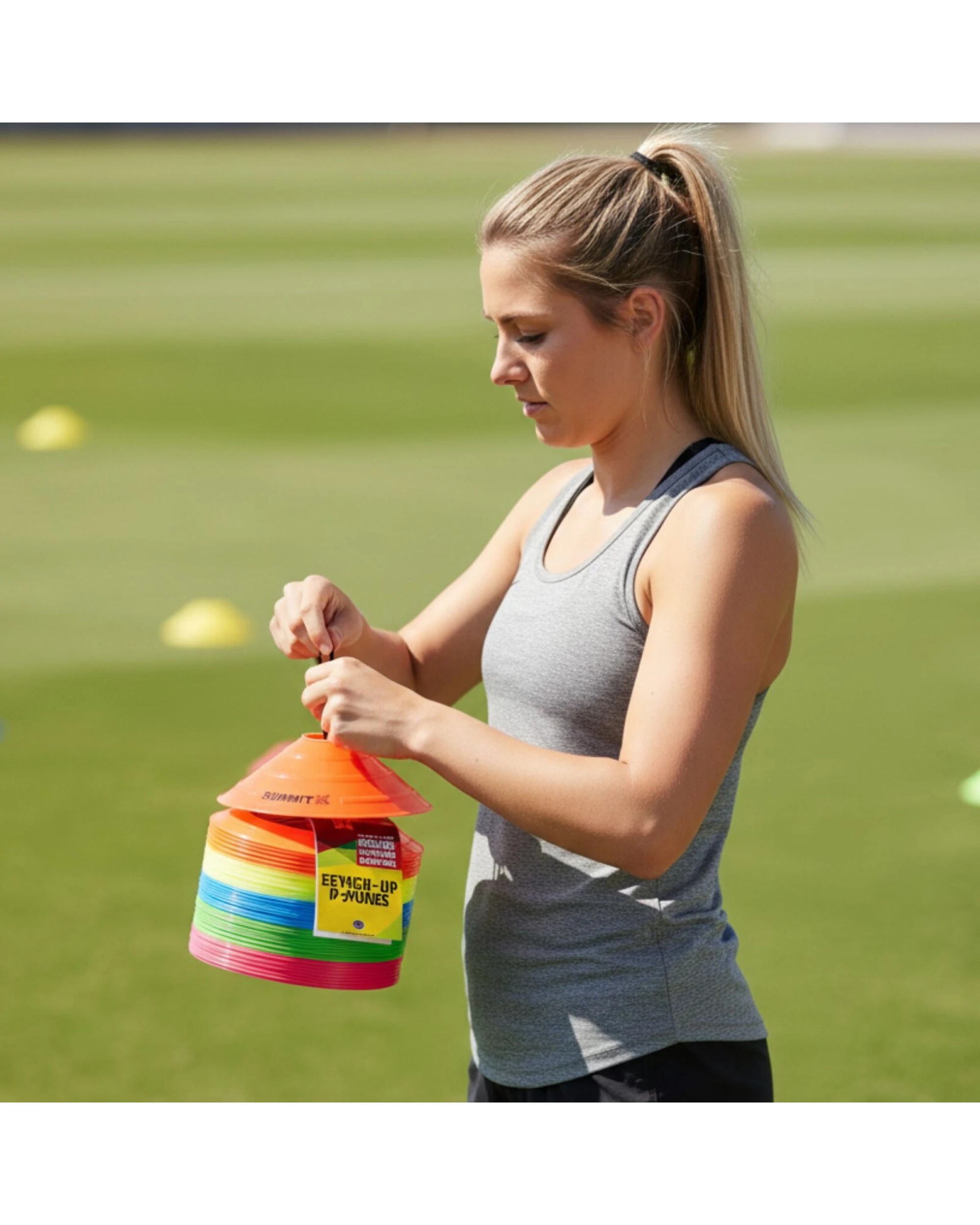 4 Summit 50x Fitness Exercise Sports Training Discs Markers Cones Soccer Rugby Agility, 4 of 4