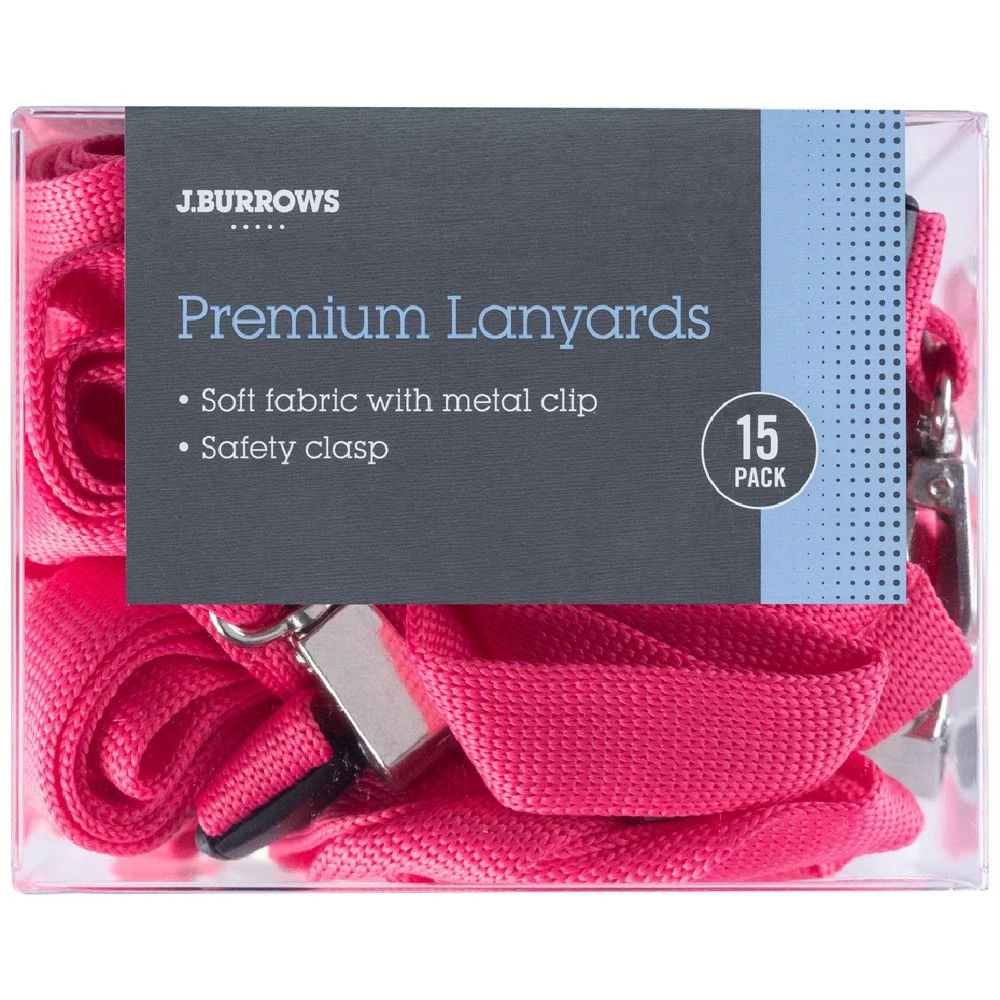 1 J.Burrows Premium Lanyard Tub Pink 15 Pack, 1 of 3