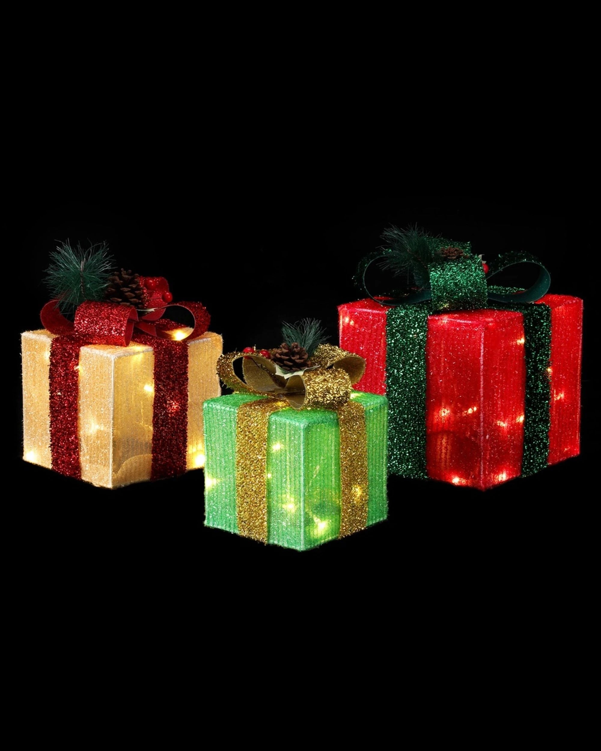 1 Jingle Jollys Christmas Lights 60 Led Fairy Light Gift Box 3pcs Decorations Rgw Led String Lights Indoor Outdoor - Multi, 1 of 7