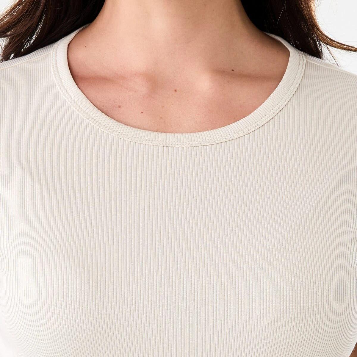 5 Short Sleeve Rib Crew Neck T-shirt NATURAL BEIGE, 5 of 5