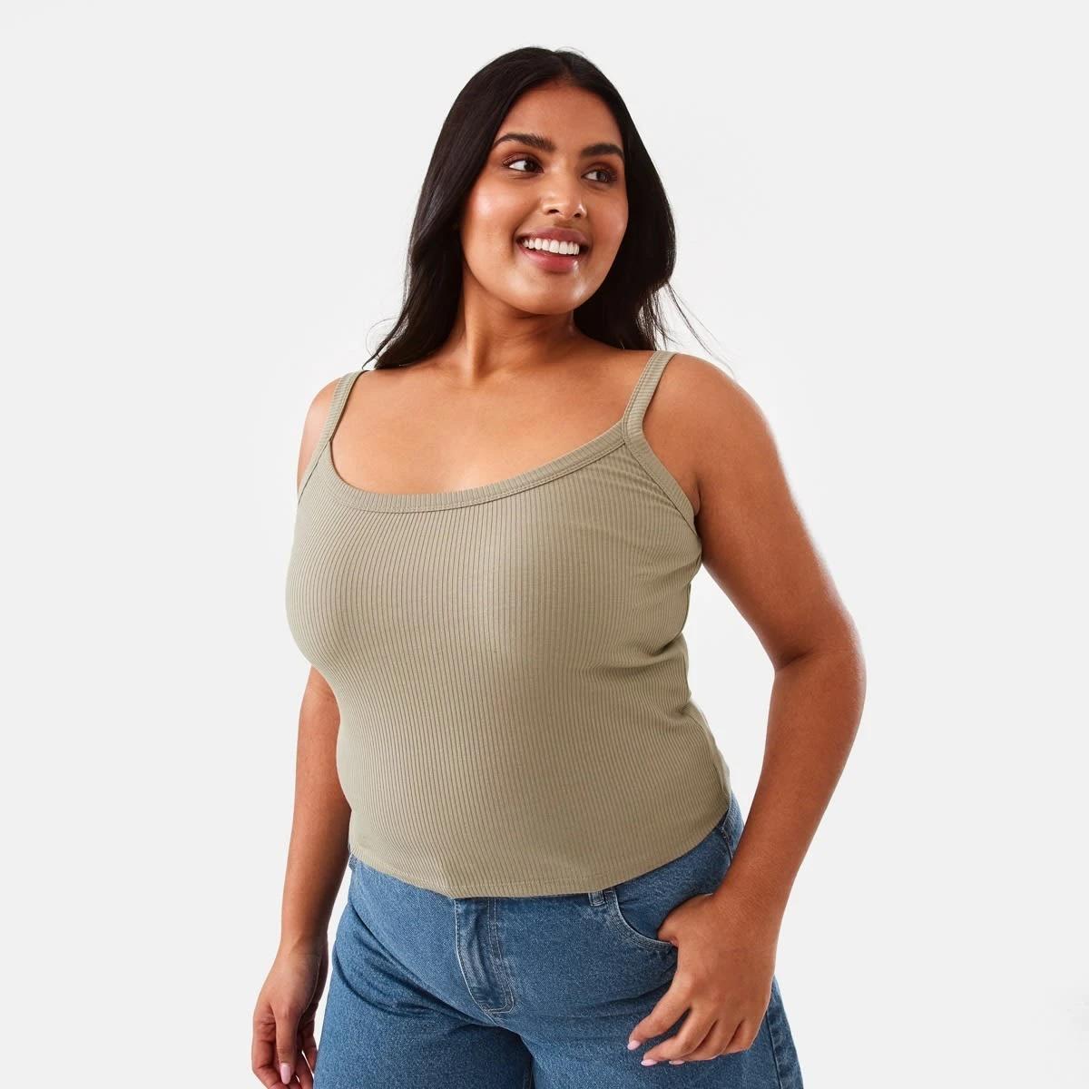 3 Sleeveless Rib Scoop Neck Cami Pave Grey, 3 of 9