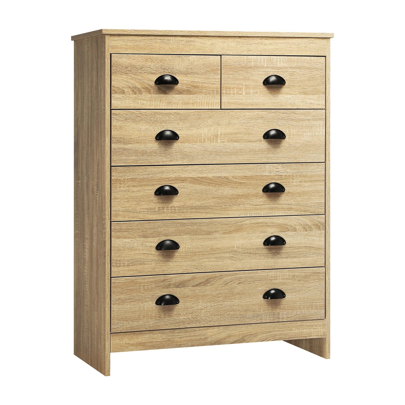 5 Oikiture 6 Chest of Drawers Tallboy Dresser Table Storage Cabinet - Natural, 5 of 9
