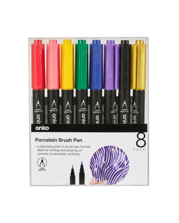8 Pack Porcelain Brush Pens
