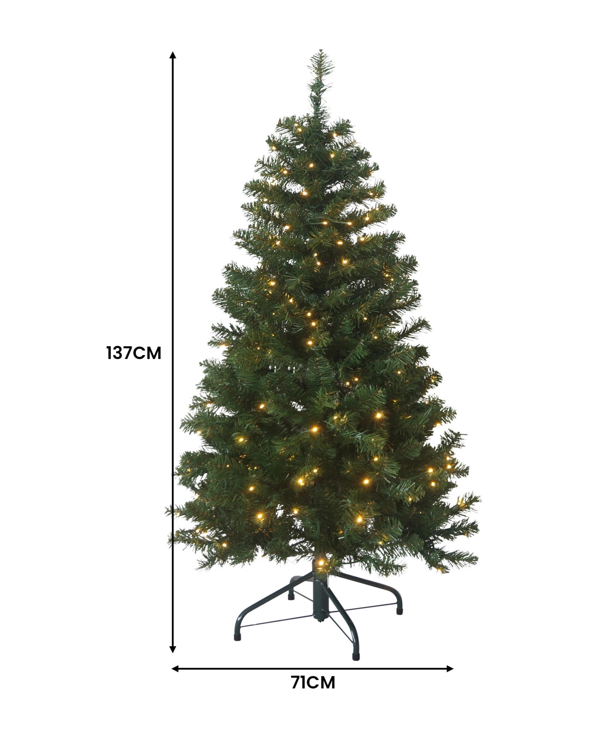 4 Christabelle 137cm Pine Slimline Christmas Tree With Led Lights, 4 of 6