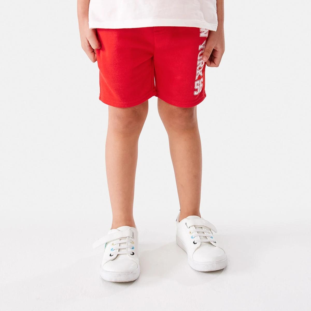 1 Graphic Knit Shorts Flame Red, 1 of 9