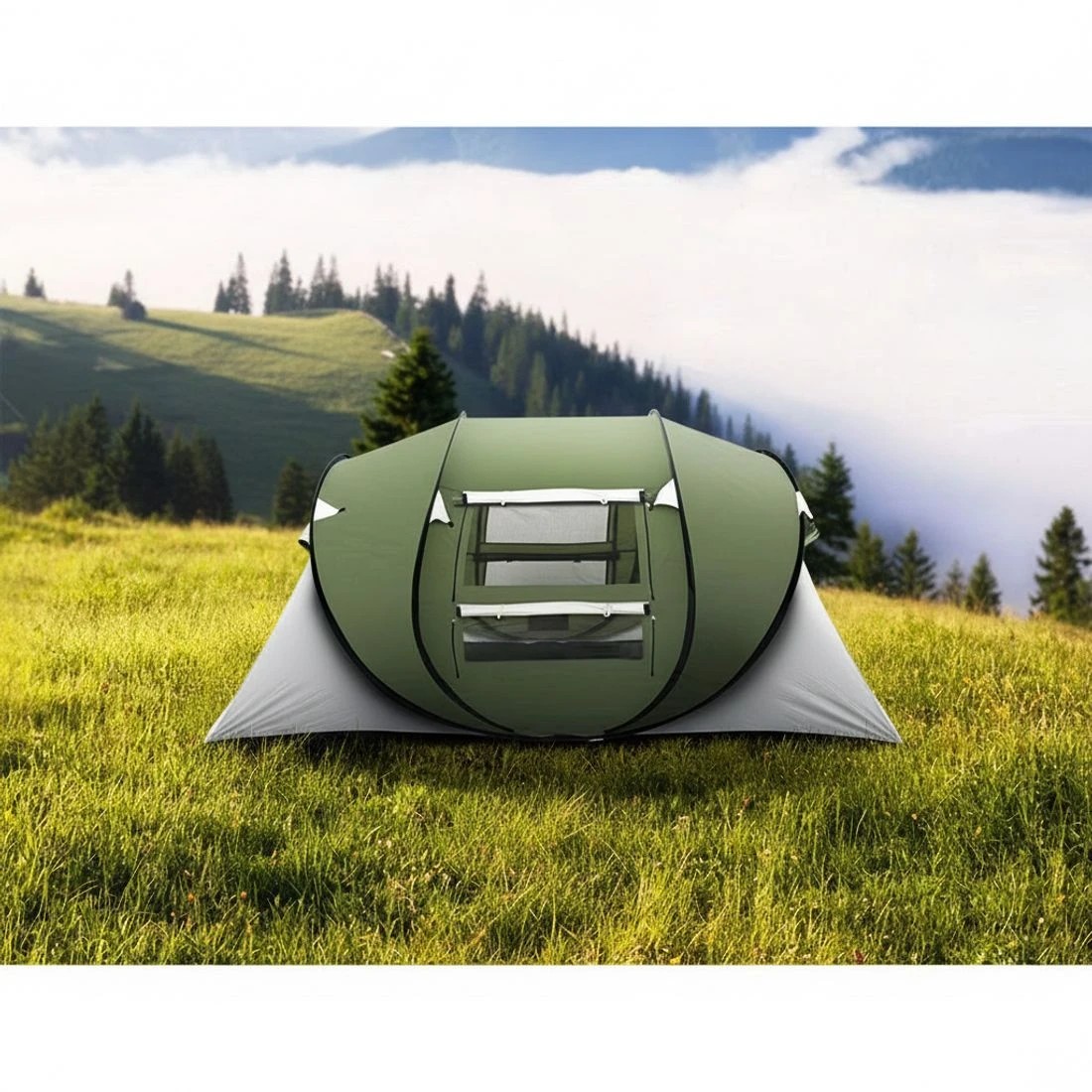 5 Weisshorn Instant Pop up Camping Tent 4-5 Person Outdoor Hiking Tents Dome - Grey, 5 of 6