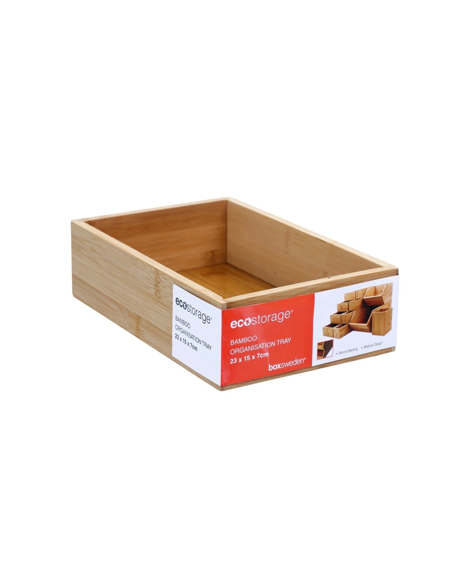 2 Boxsweden Bamboo Organisation Tray 23x15cm Storage Organiser Holder Container
 - Natural, 2 of 6