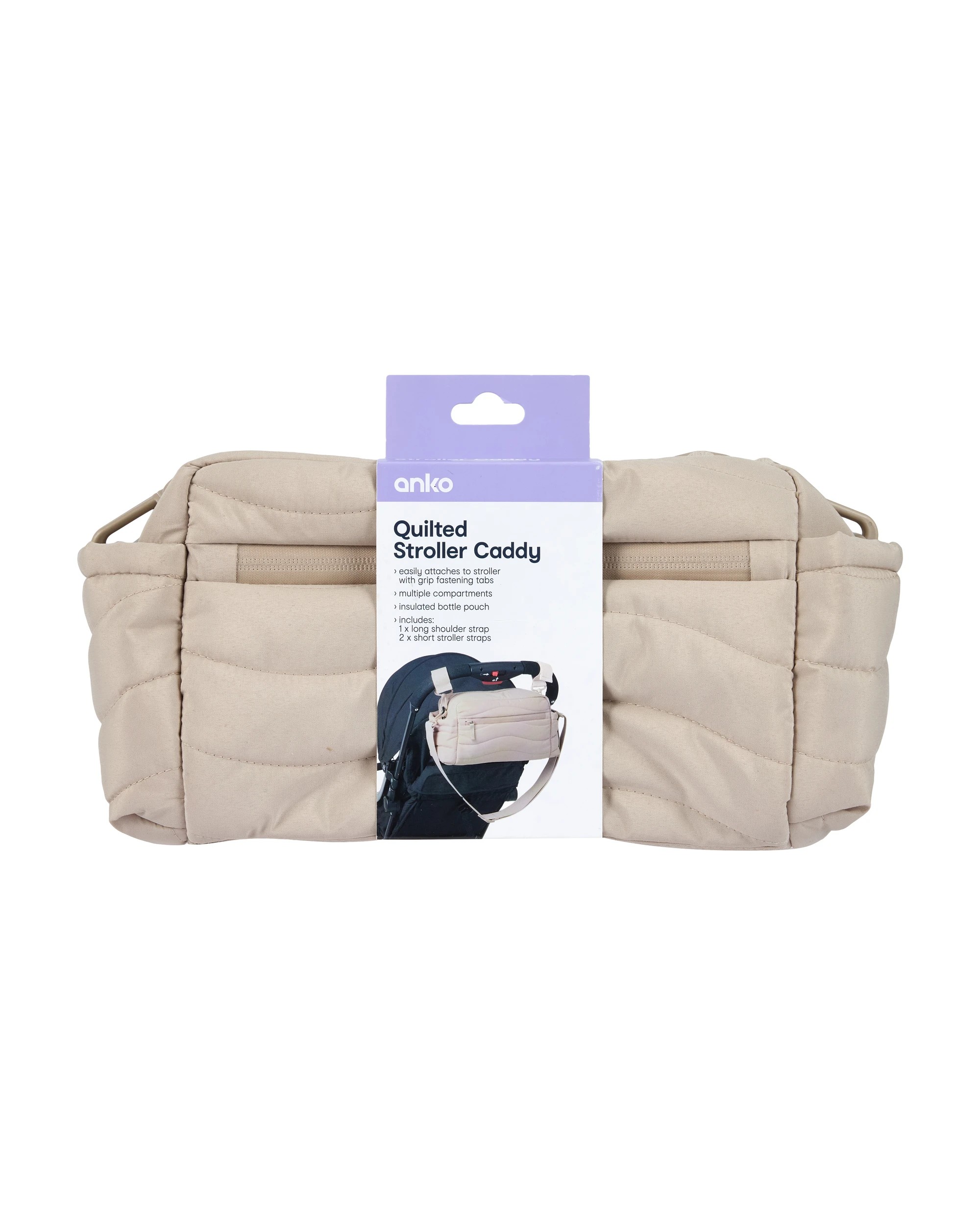 10 Quilted Stroller Caddy - Cream, 10 of 10