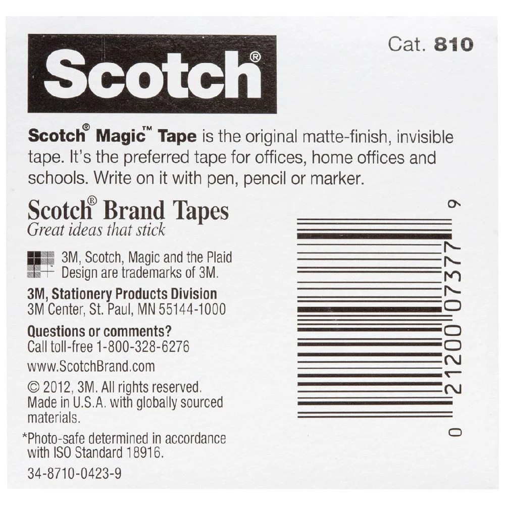 8 Scotch Magic 810 Invisible Adhesive Tape 12mm x 33m, 8 of 8