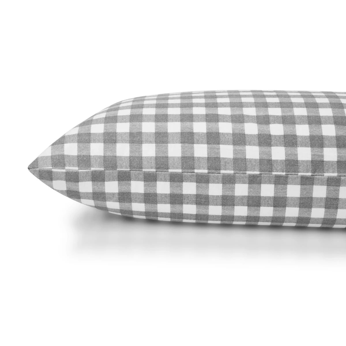 2 Gingham Cotton Flannelette Sheet Set - Single Bed, Grey, 2 of 7