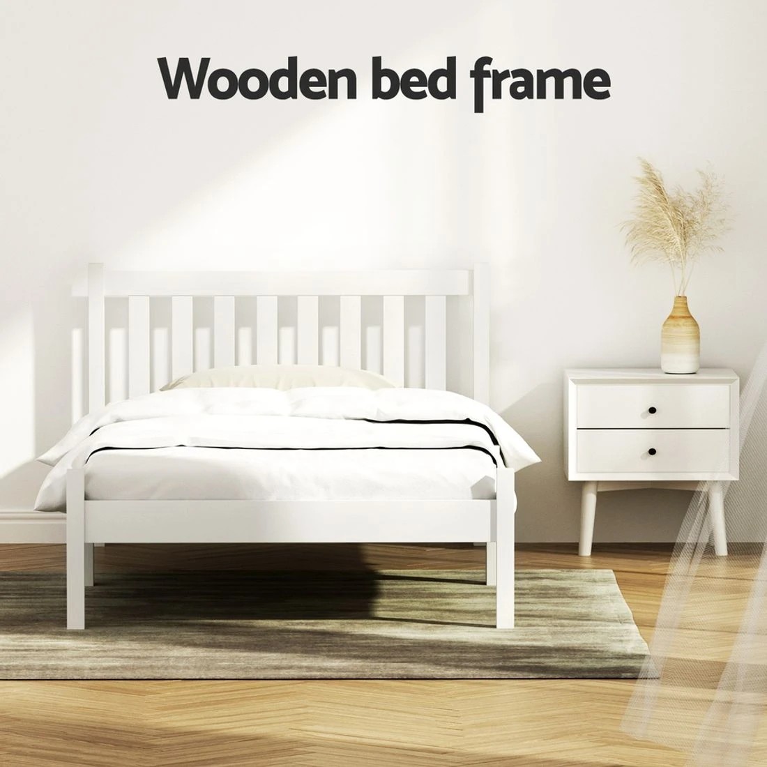 5 Artiss Bed Frame King Single Size - White, 5 of 10