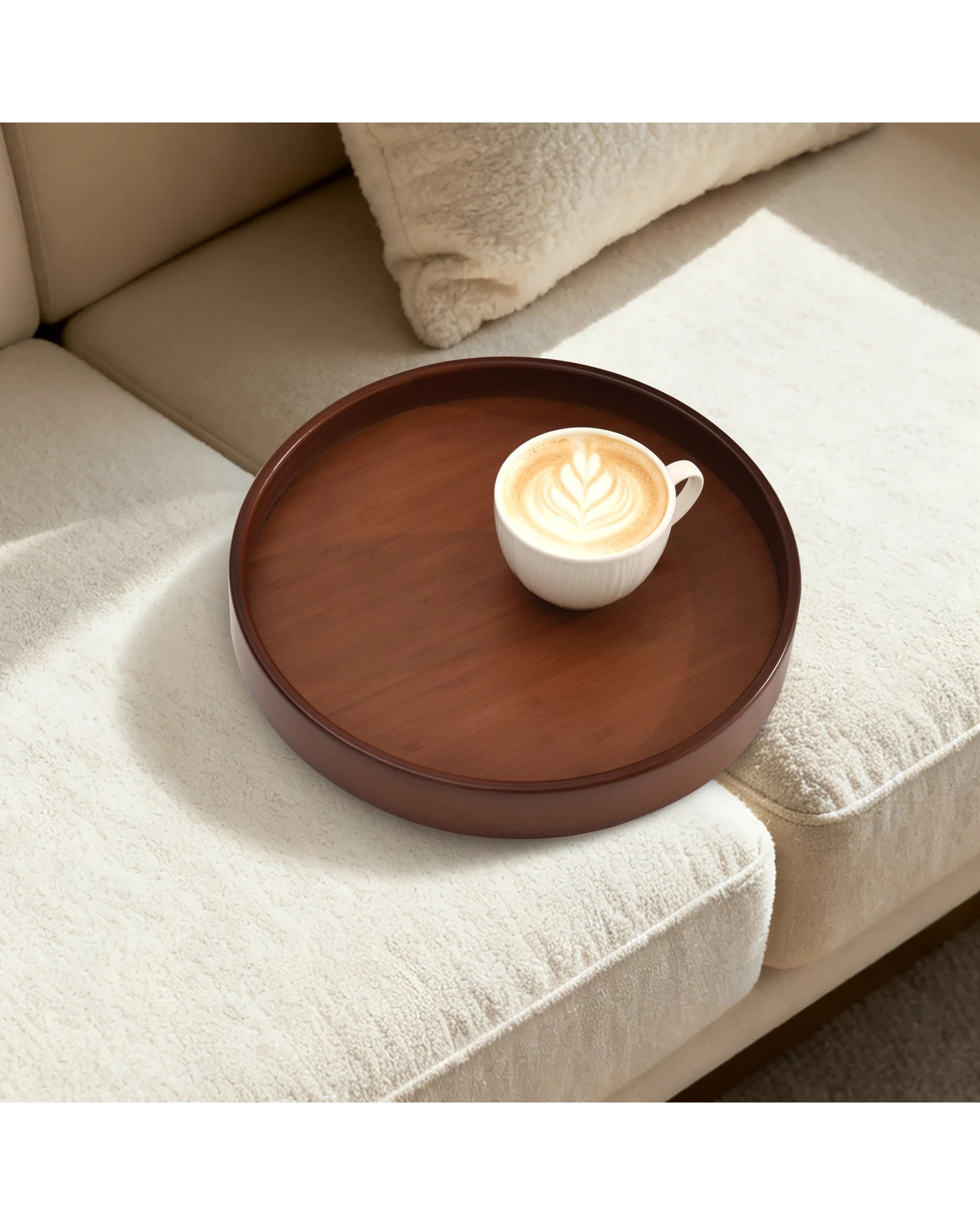 2 Sherwood Sofit Bamboo Sofa Tray Table - Mahogany, 2 of 7