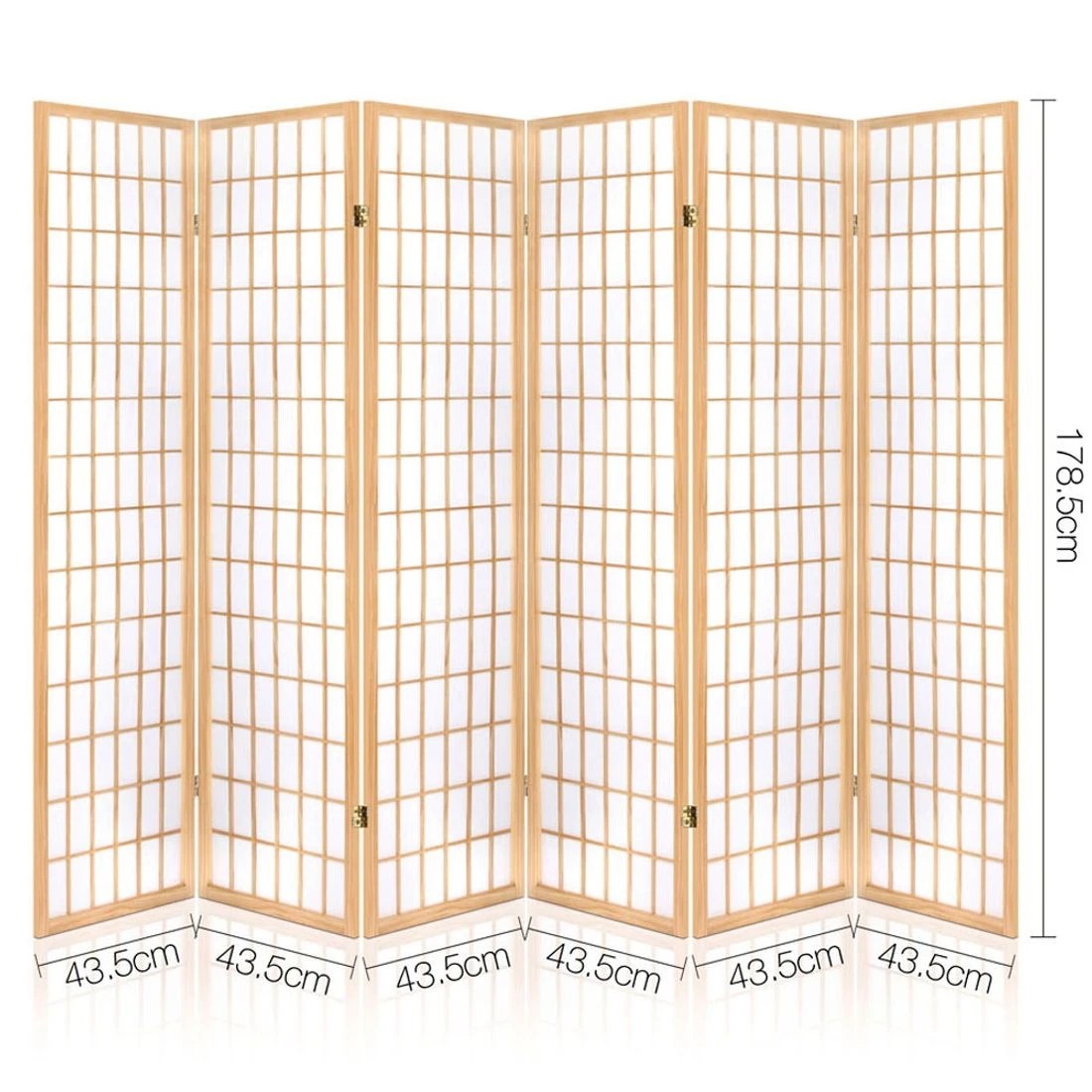 2 Artiss 6 Panel Room Divider Screen 261x179cm - Natural, 2 of 8