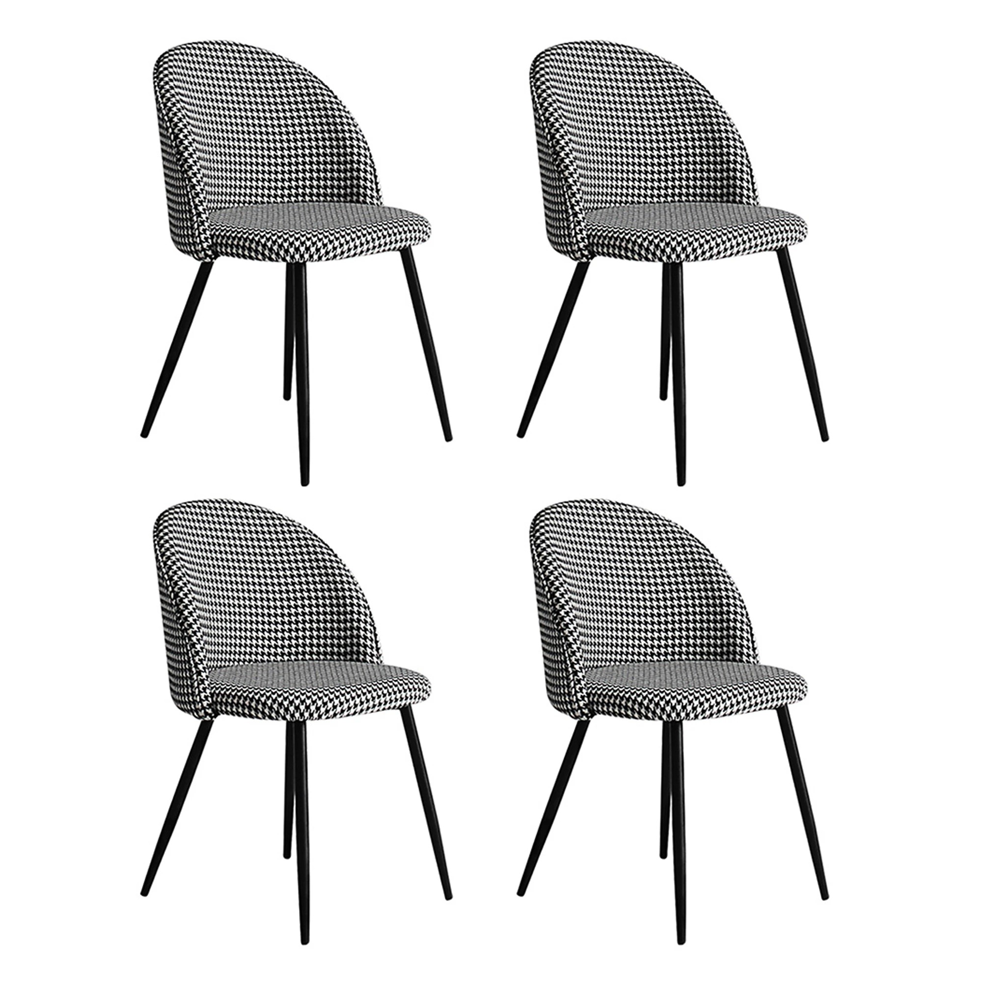 1 Levede 4x Upholstered Padded  Dining Chairs - Black, 1 of 8