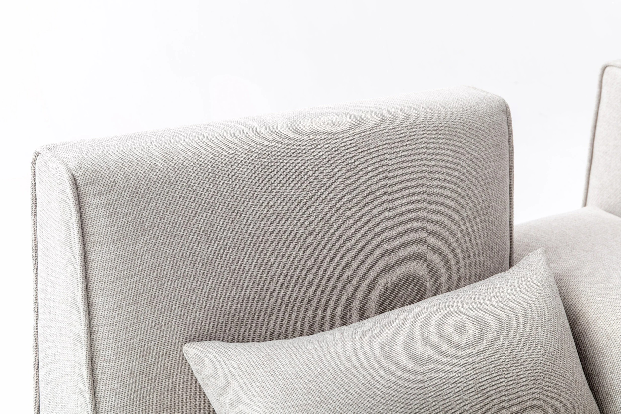 6 Foret 1pc Sofa Modular Extension Lounge Couch Fabric Left Seater Chaise Ottoman Beige, 6 of 6