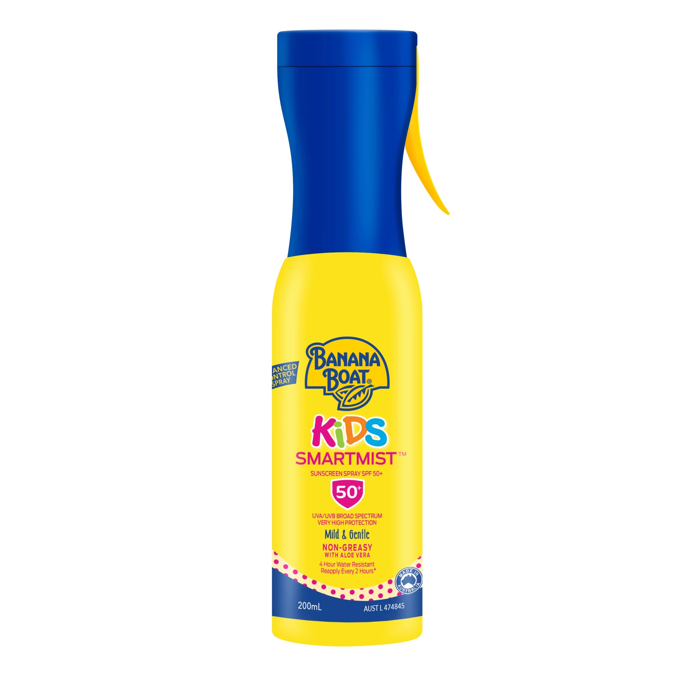 1 Banana Boat Kids SmartMist Sunscreen Spray SPF50+ 200ml - Aloe Vera, 1 of 9