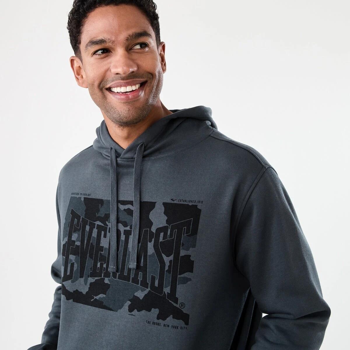 4 Everlast Mens Camo Print Hoodie CHARCOAL CAMO, 4 of 8