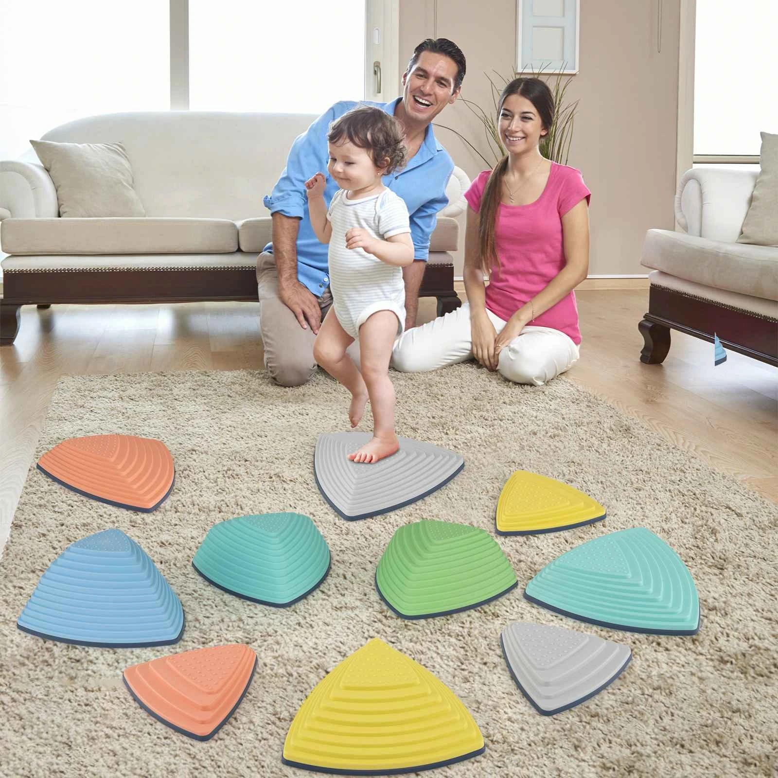 2 Costway 11PCS Stepping Stones Set Non-Slip Balance Stone, 2 of 2