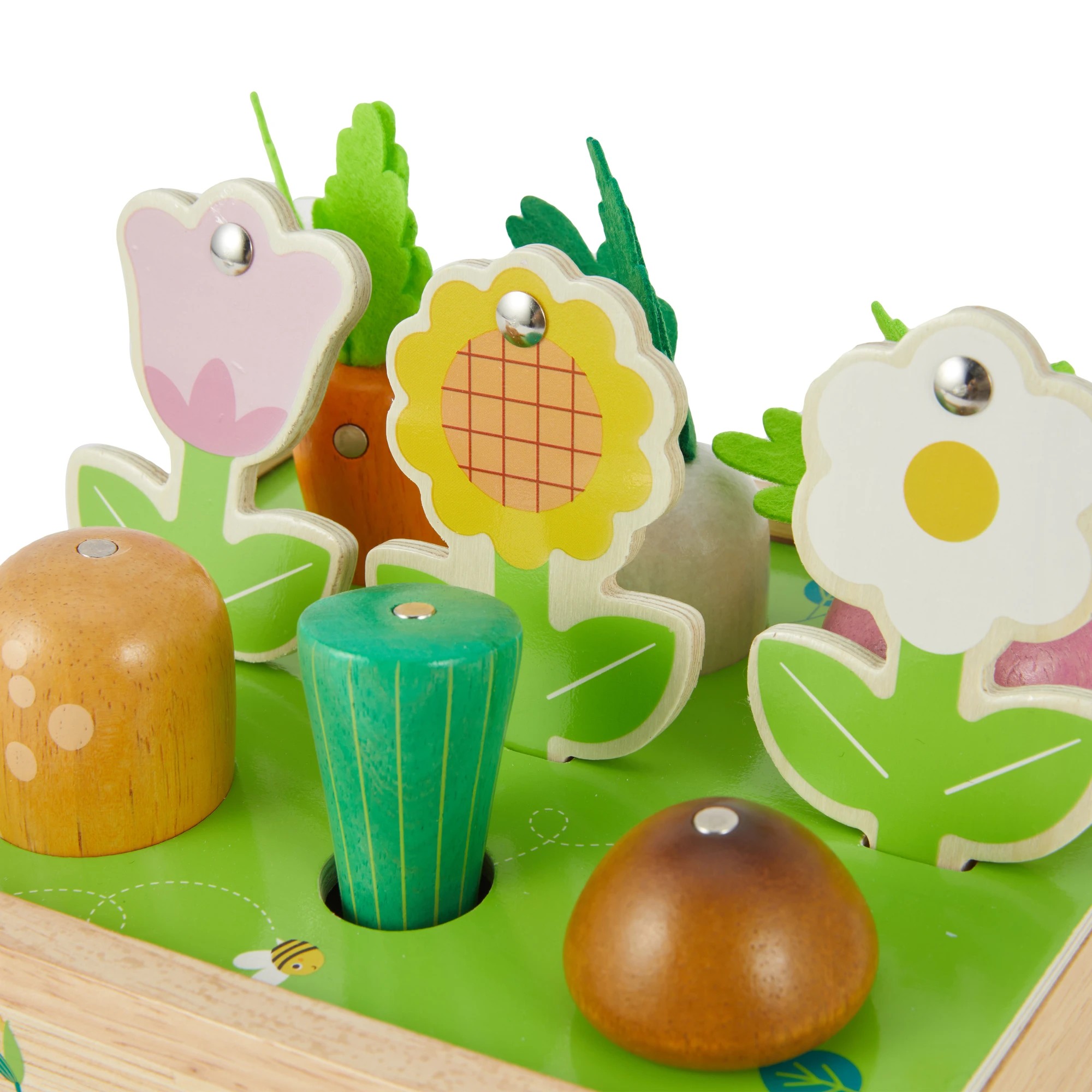 6 12 Piece Wooden Gardening Shape Sorter Playset, 6 of 10