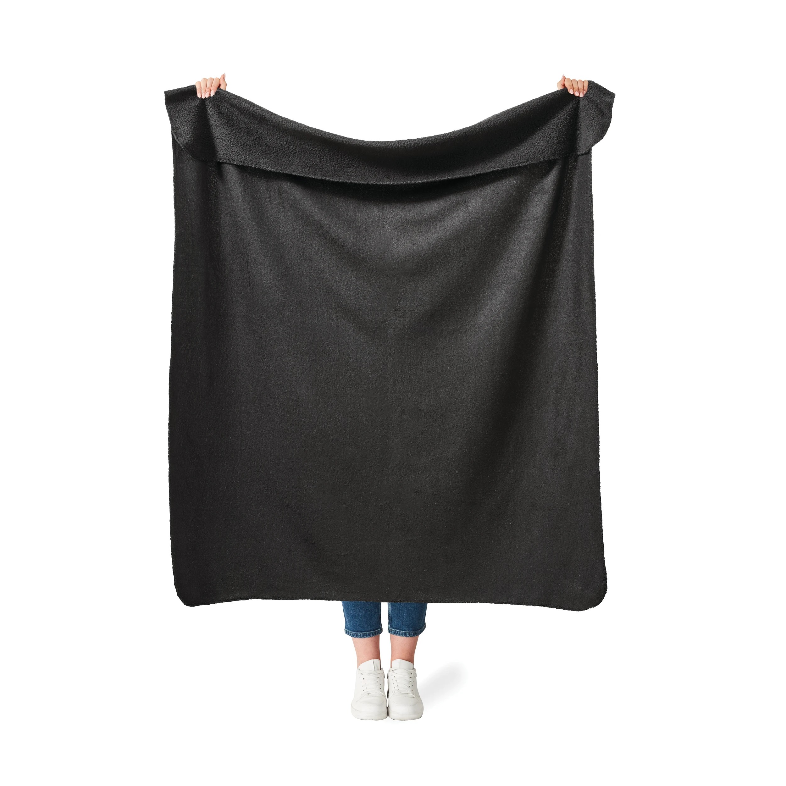 2 Polar Fleece Throw - Black, 2 of 6
