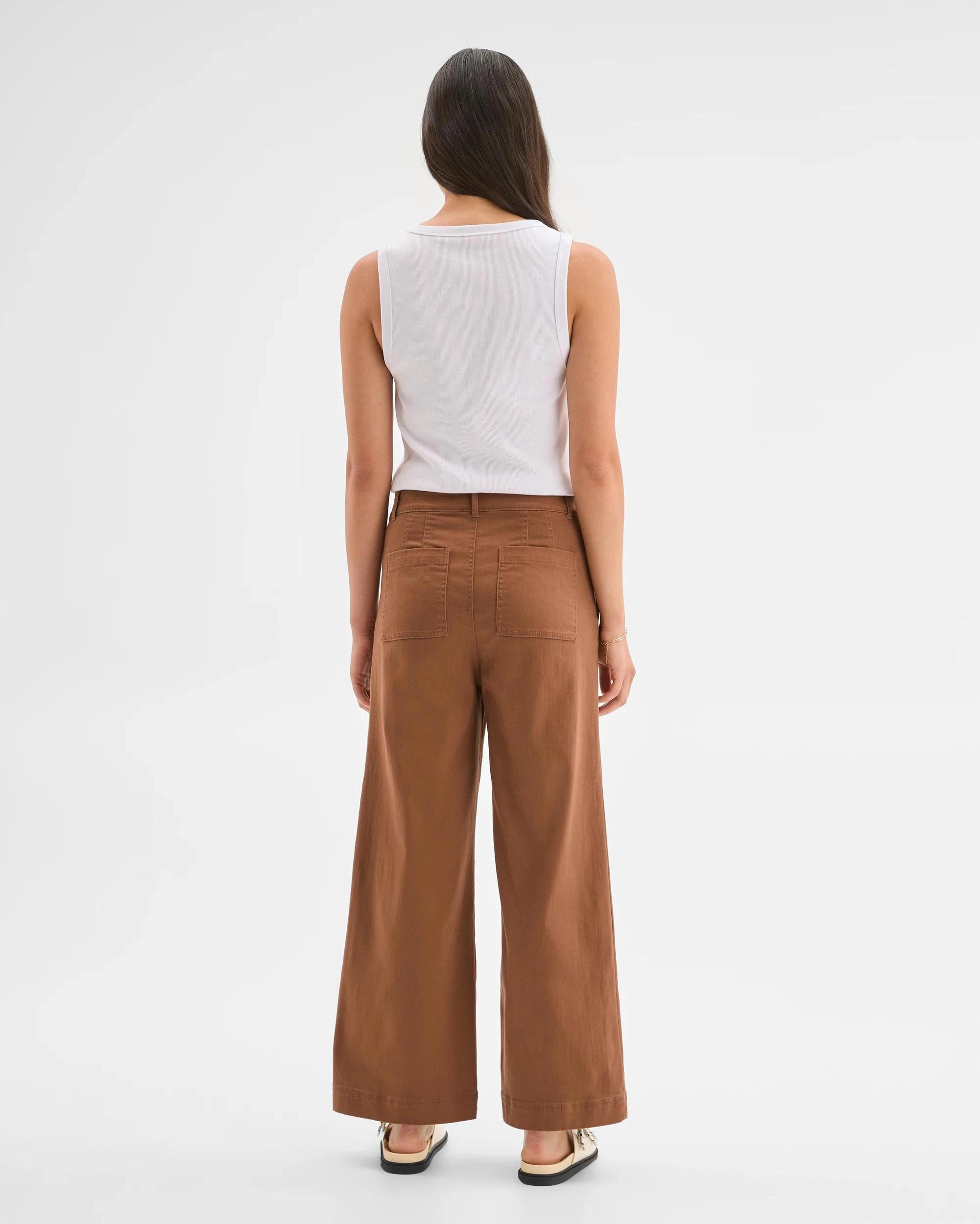 5 Target Woman Australian Cotton Blend Stretch Twill Wide Leg Pants PARTRIDGE, 5 of 5