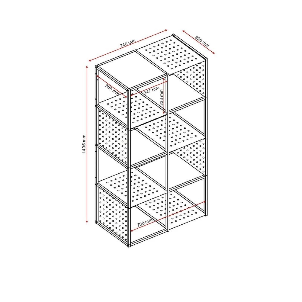5 Stockholm 8 Cube Bookcase Oak and Black Shelves Home Office Storage, 5 of 5