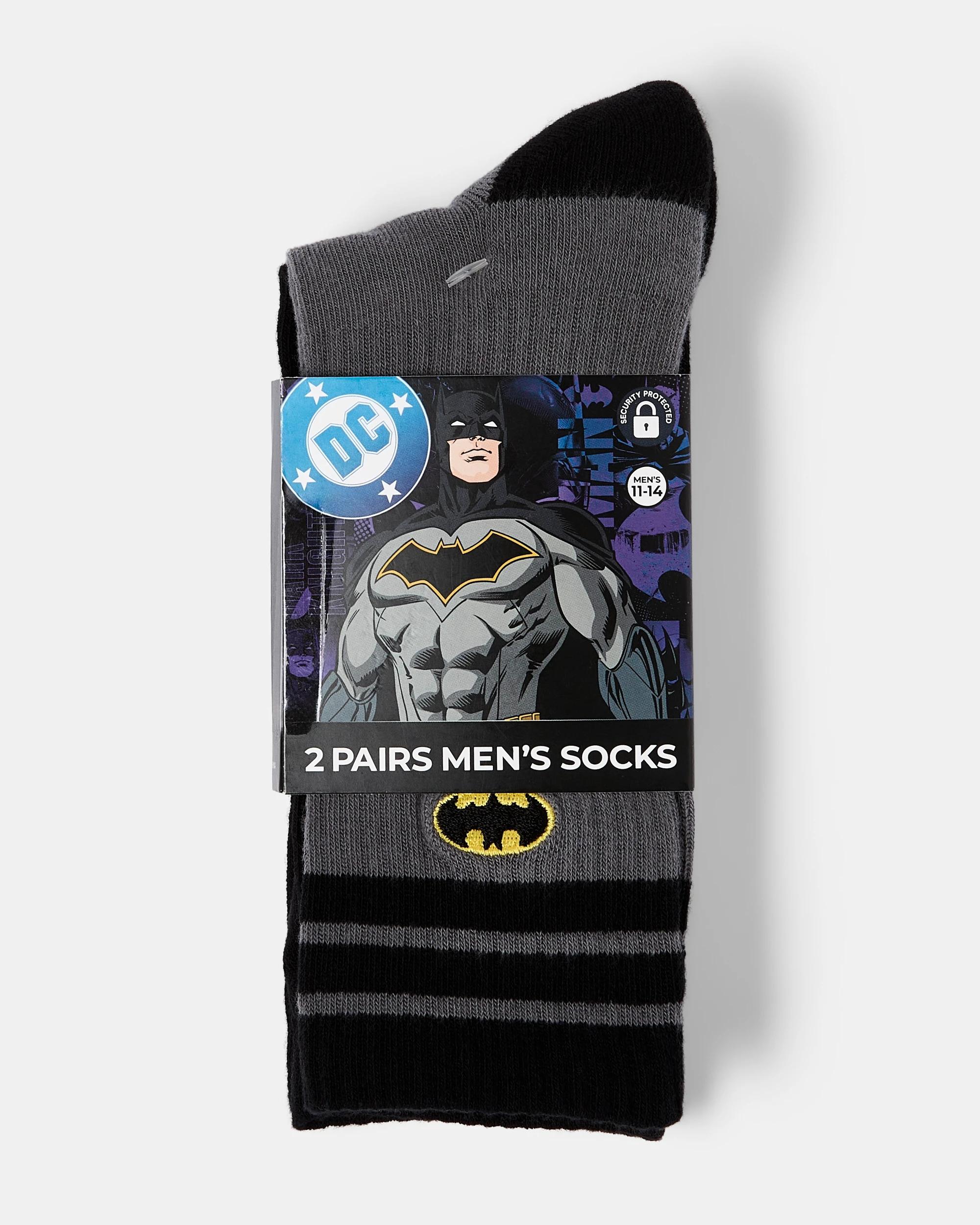 3 2 Pack License Embroidered Socks Batman S27, 3 of 3