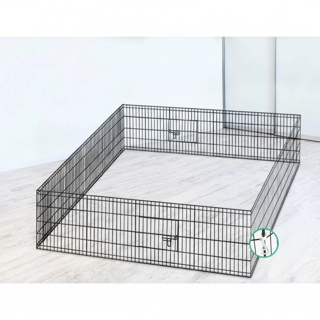 6 i.Pet 24" 8 Panel Dog Playpen Pet Fence Exercise Cage Enclosure Play Pen - Black, 6 of 7