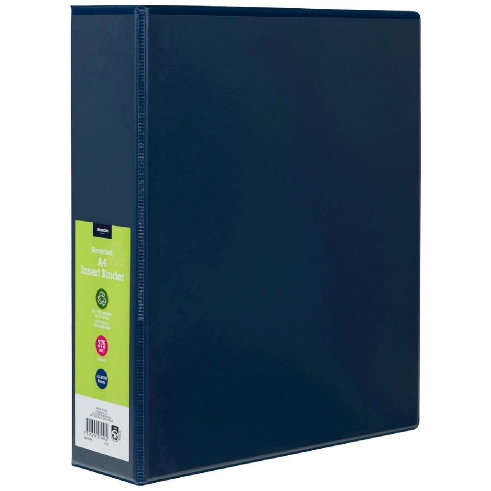 1 J.Burrows Insert Binder A4 4 D-Ring 50mm Blue, 1 of 6