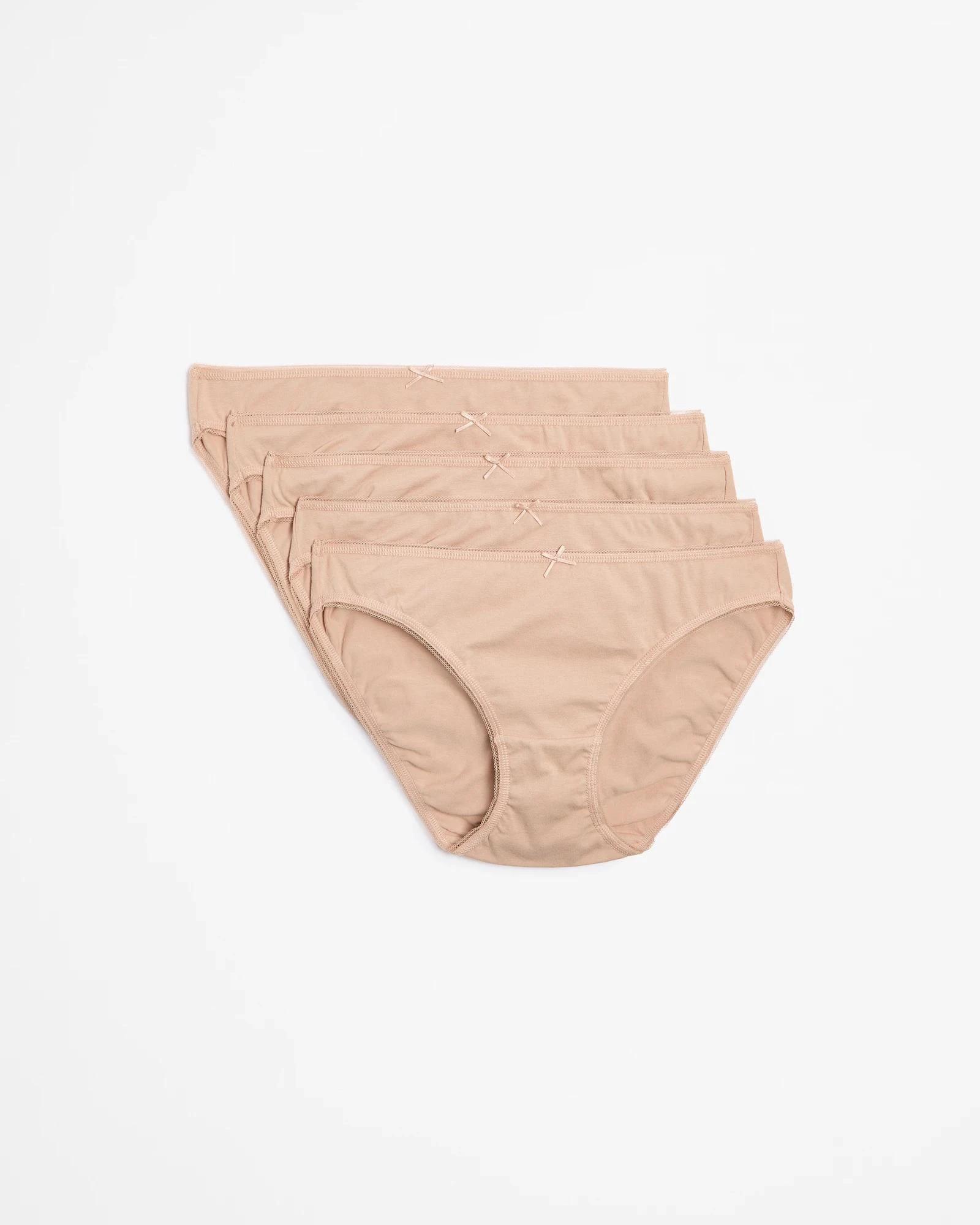 1 Target Women's Cotton/Elastane Bikini Briefs 5 Pack LATTE, 1 of 5