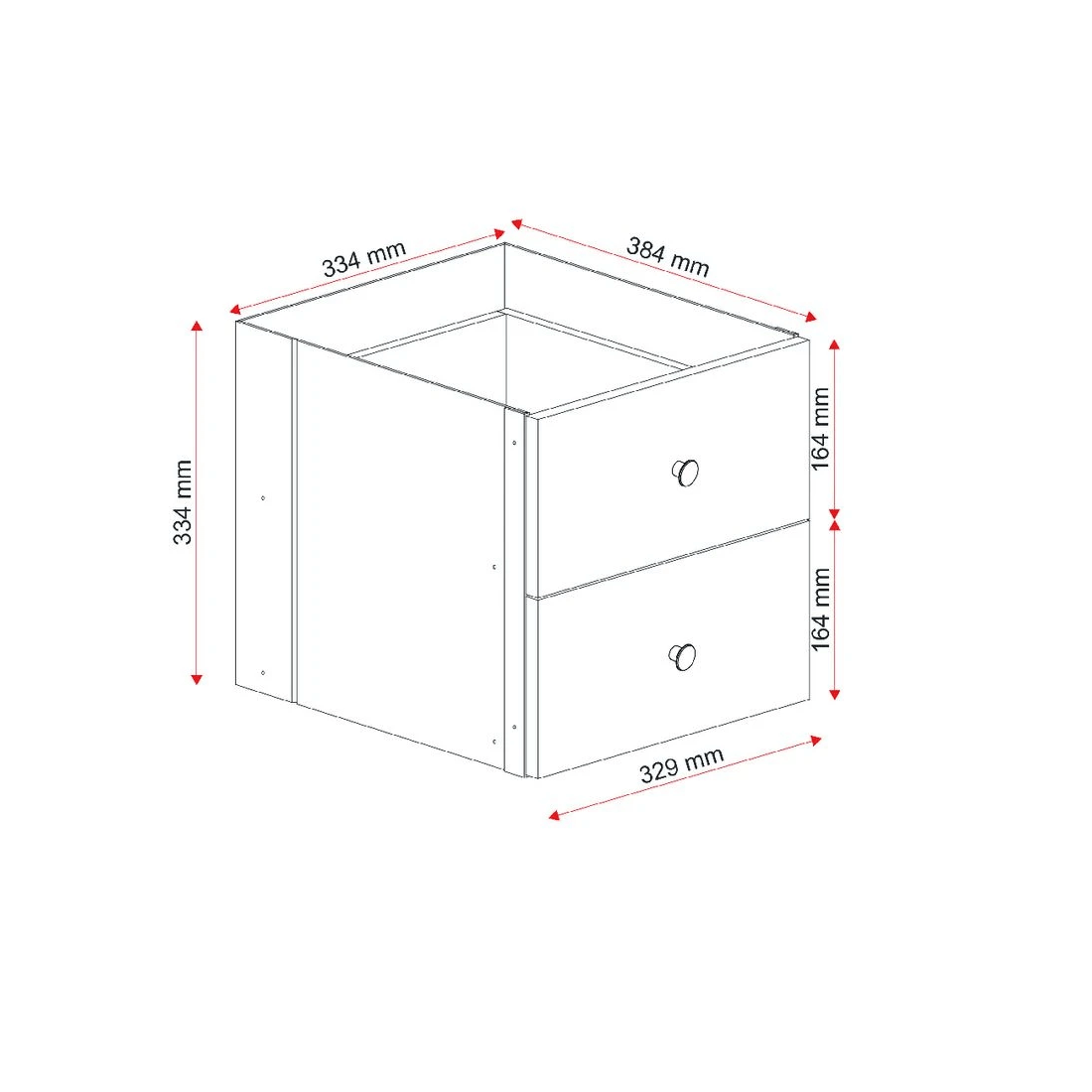 3 Horsen Cube Insert With 2 Drawers Oak, 3 of 5