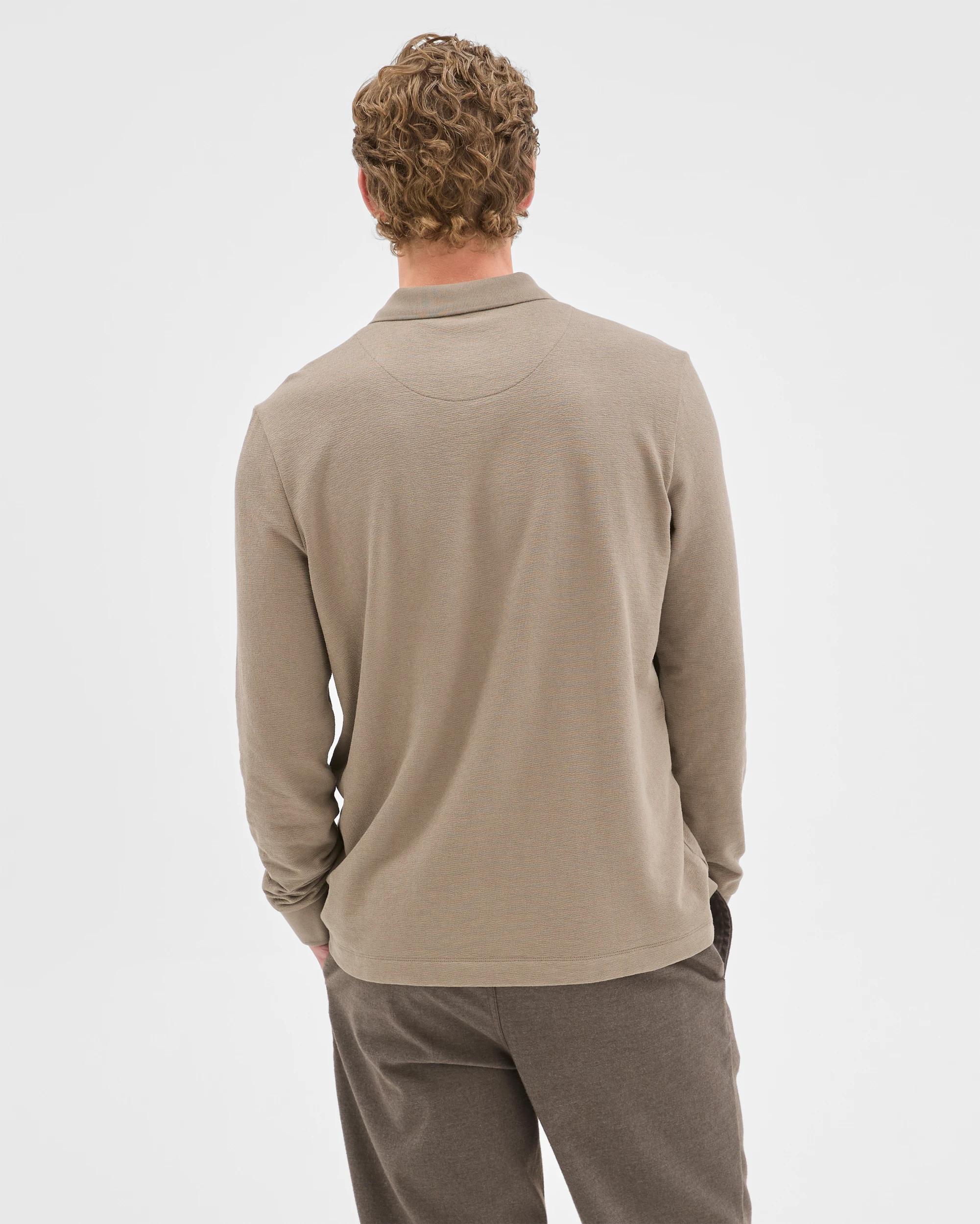 7 Target Man Australian Cotton Blend Boucle Polo Top MUSHROOM, 7 of 7