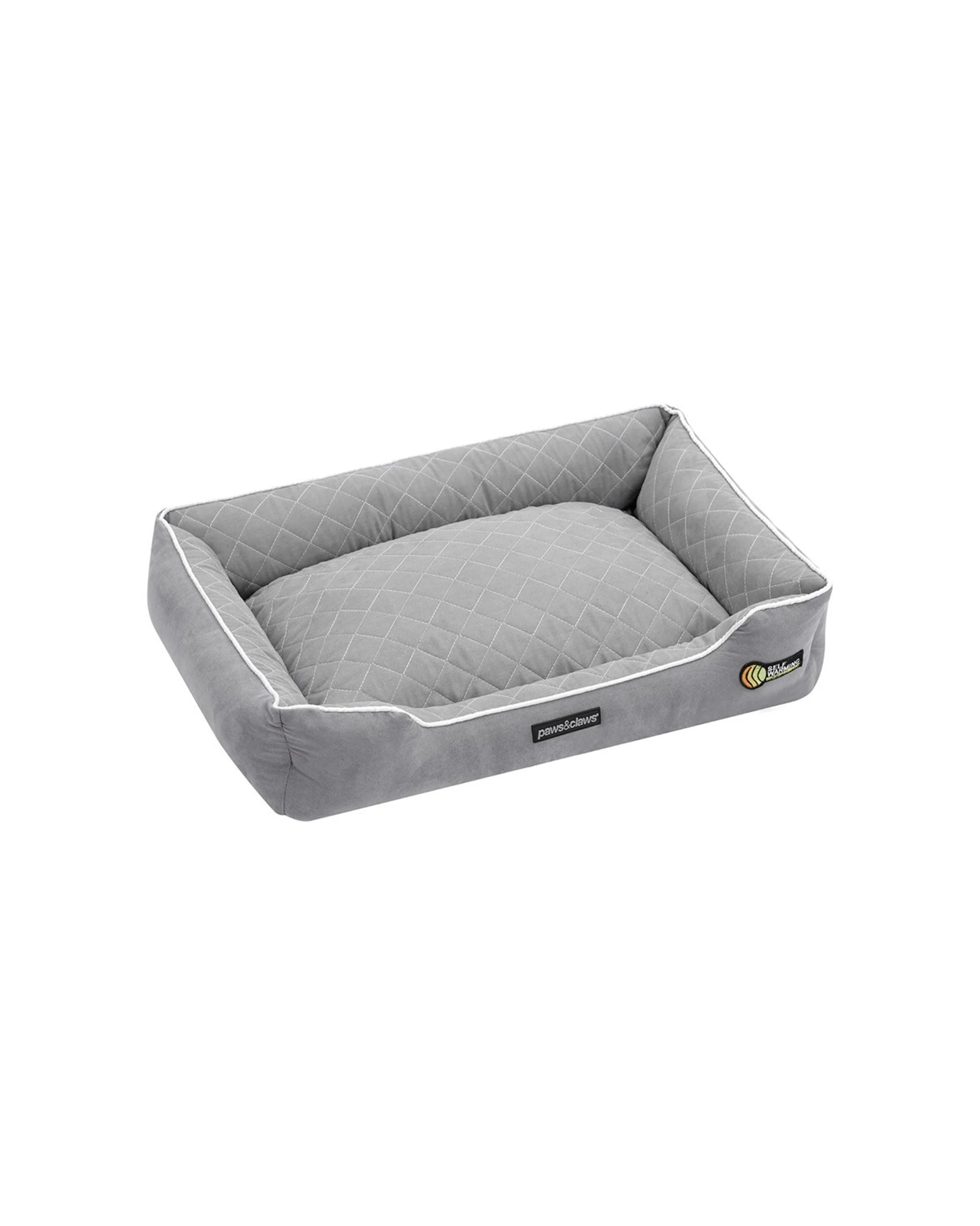 1 PAWS AND CLAWS 70x50cm Self Warming Walled Bed Medium Pet Bed Non Slip
 - grey, 1 of 7