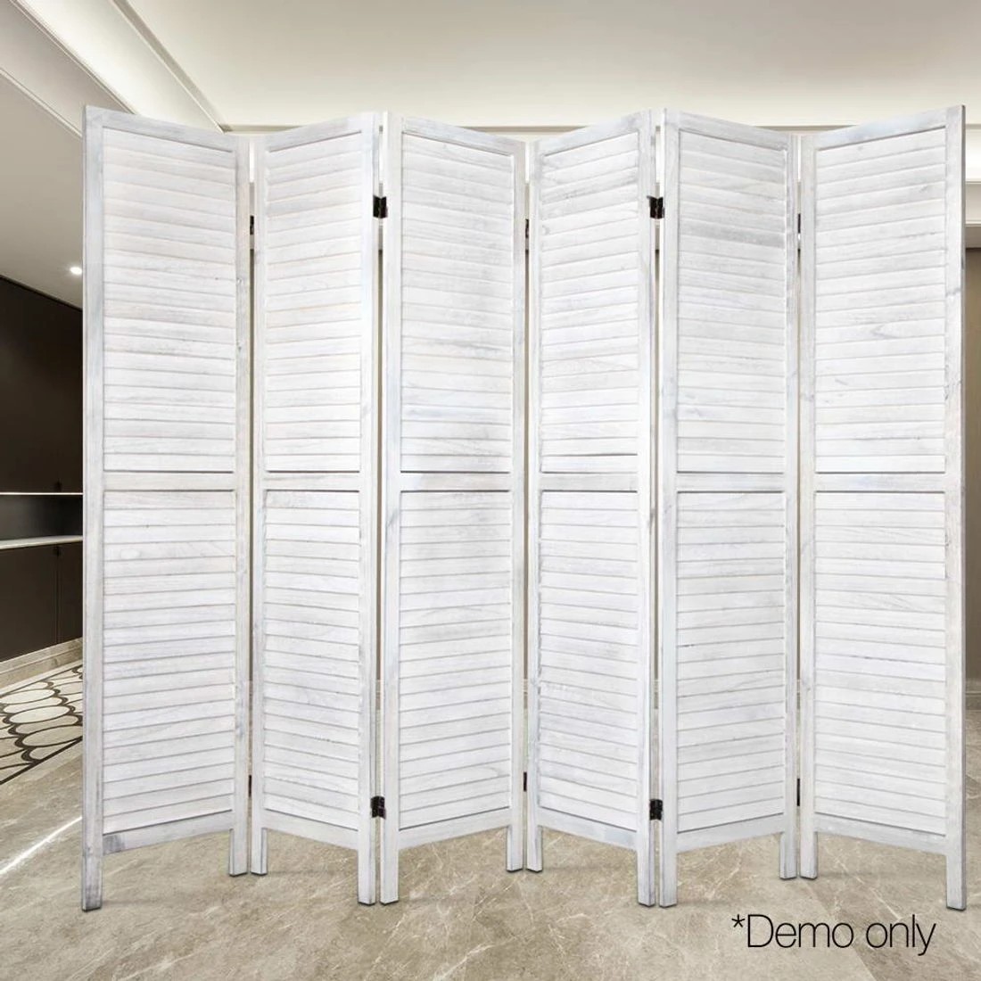 6 Artiss 6 Panel Room Divider Screen 245x170cm Louver - White, 6 of 8