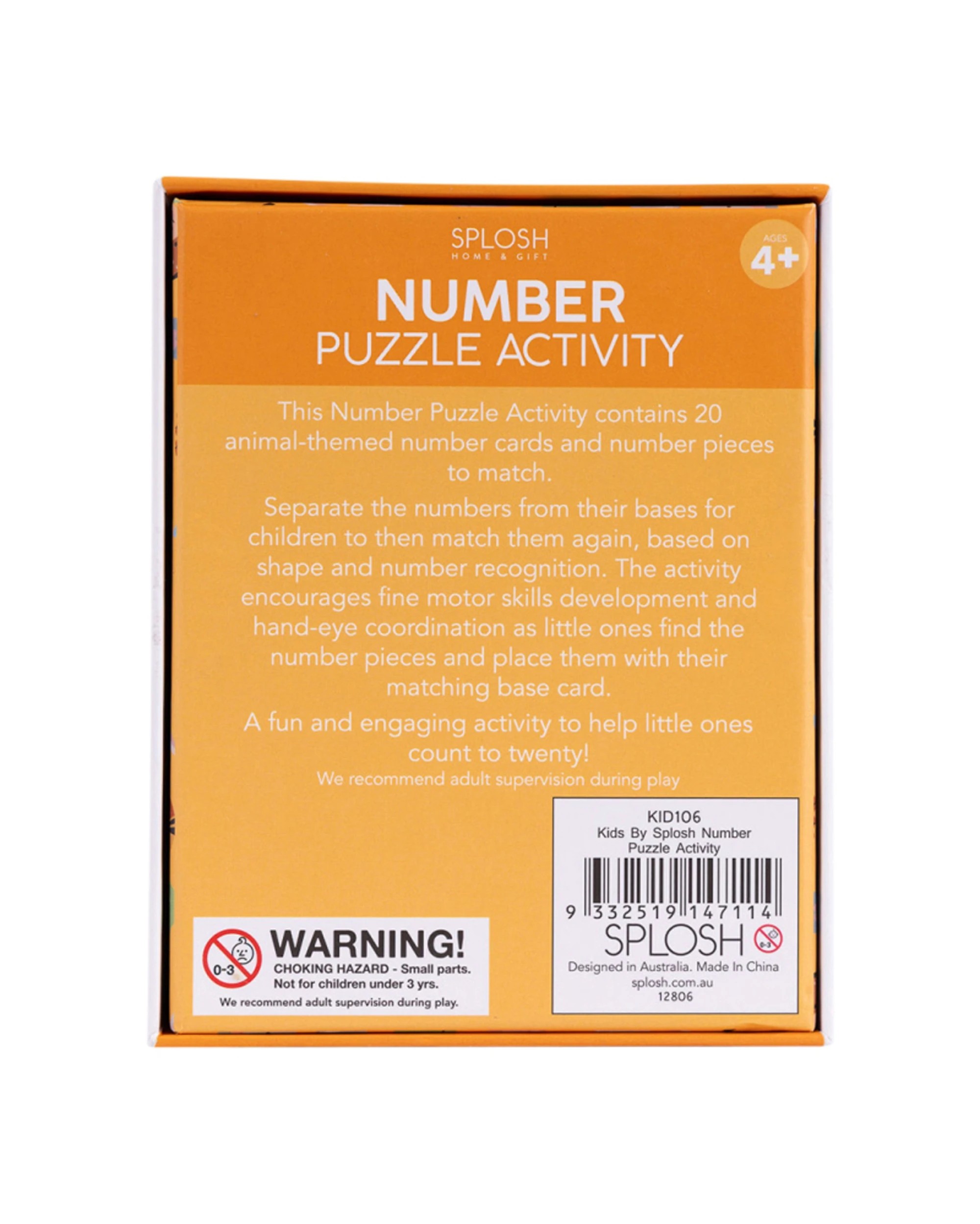 2 Splosh 20pc Kids By Splosh Number Puzzle Activity Learning Cards Game - Orange, 2 of 6