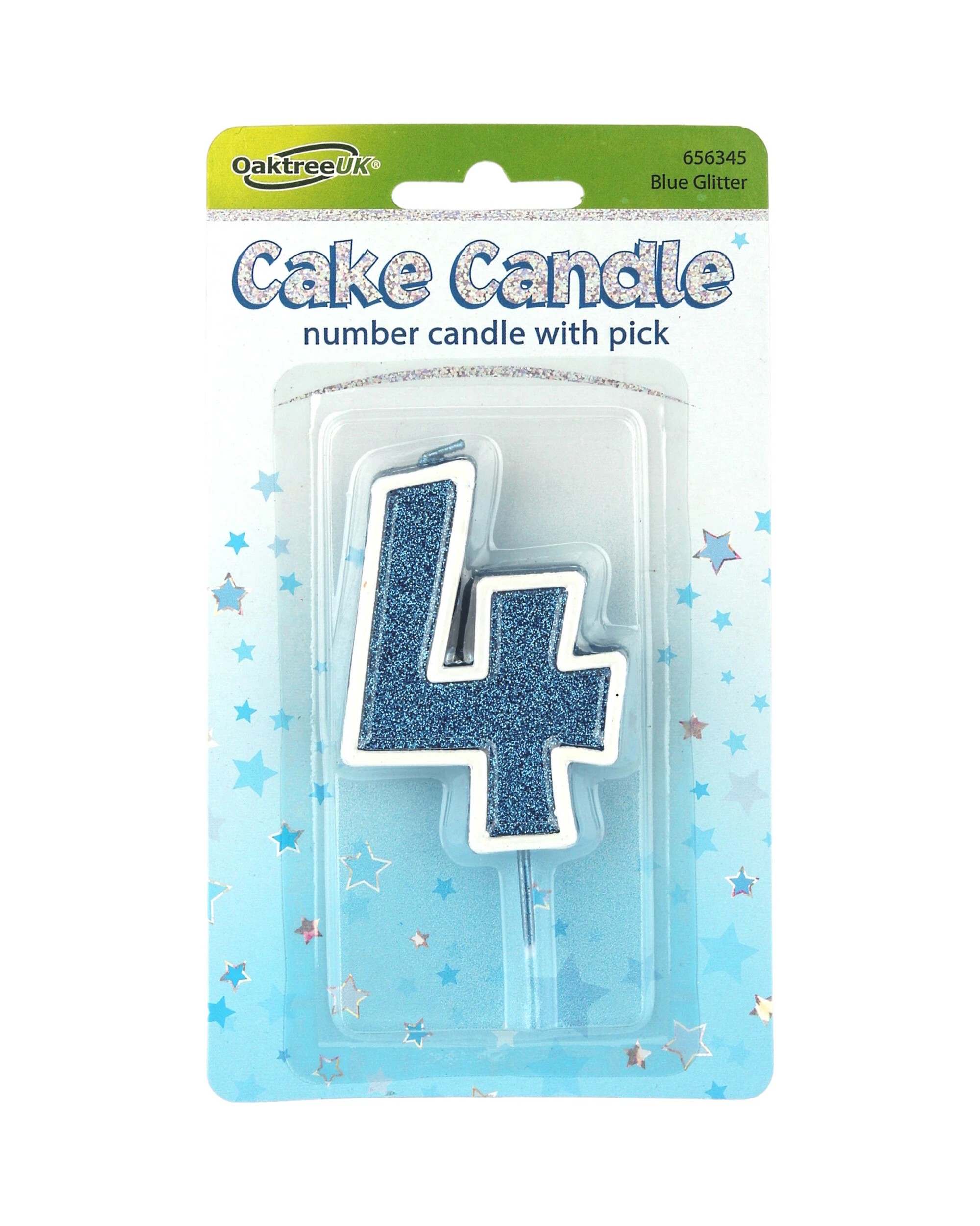 1 Alpen Sparkling Fizz Number 4 Candle - Blue, 1 of 1