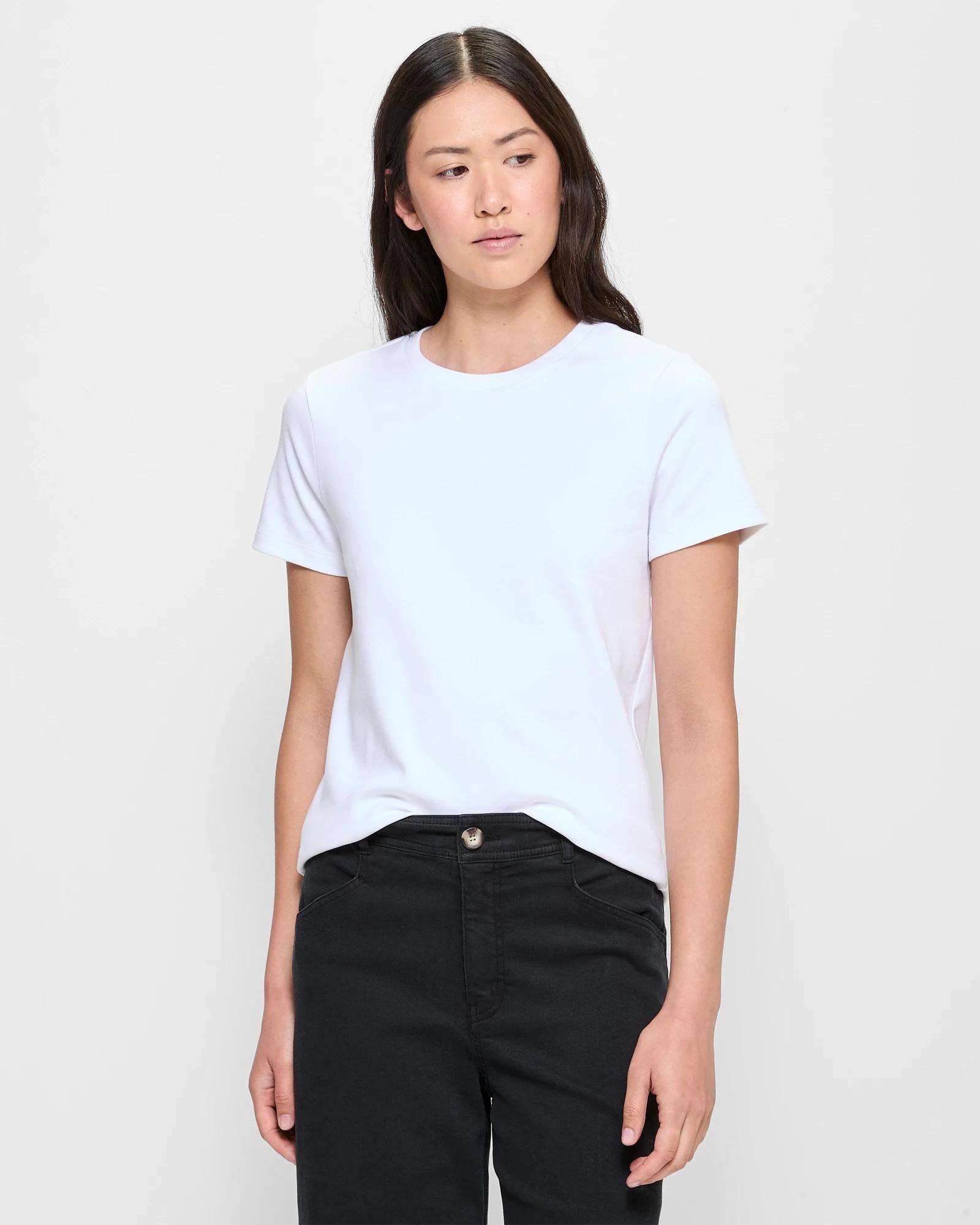 1 Target Australian Cotton Interlock Neat T-Shirt WHITE, 1 of 5