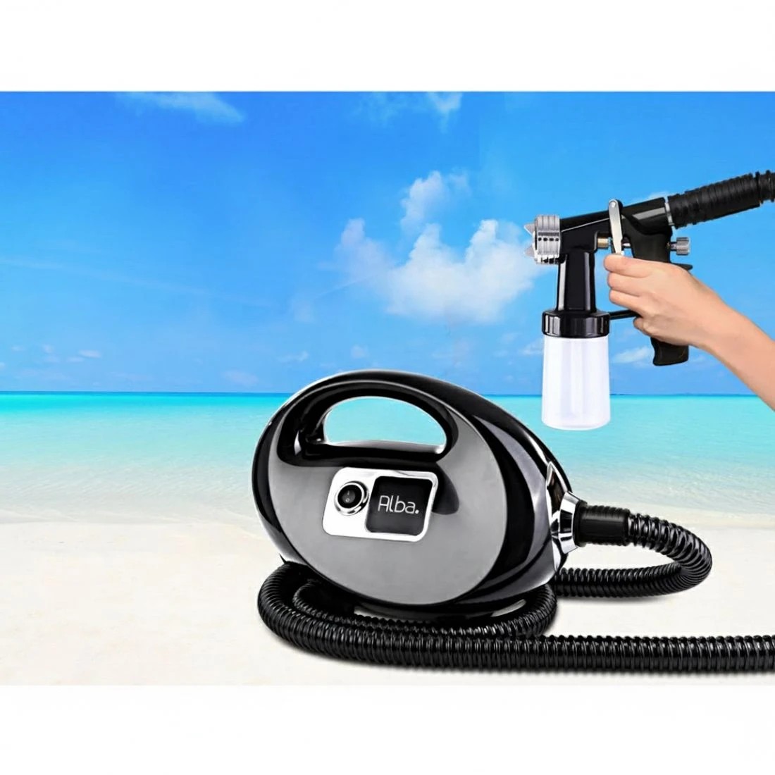 4 Alba Spray Tan Machine Kit HVLP Spray Gun Sunless fine mist Tanning Warm Air - Black, 4 of 5