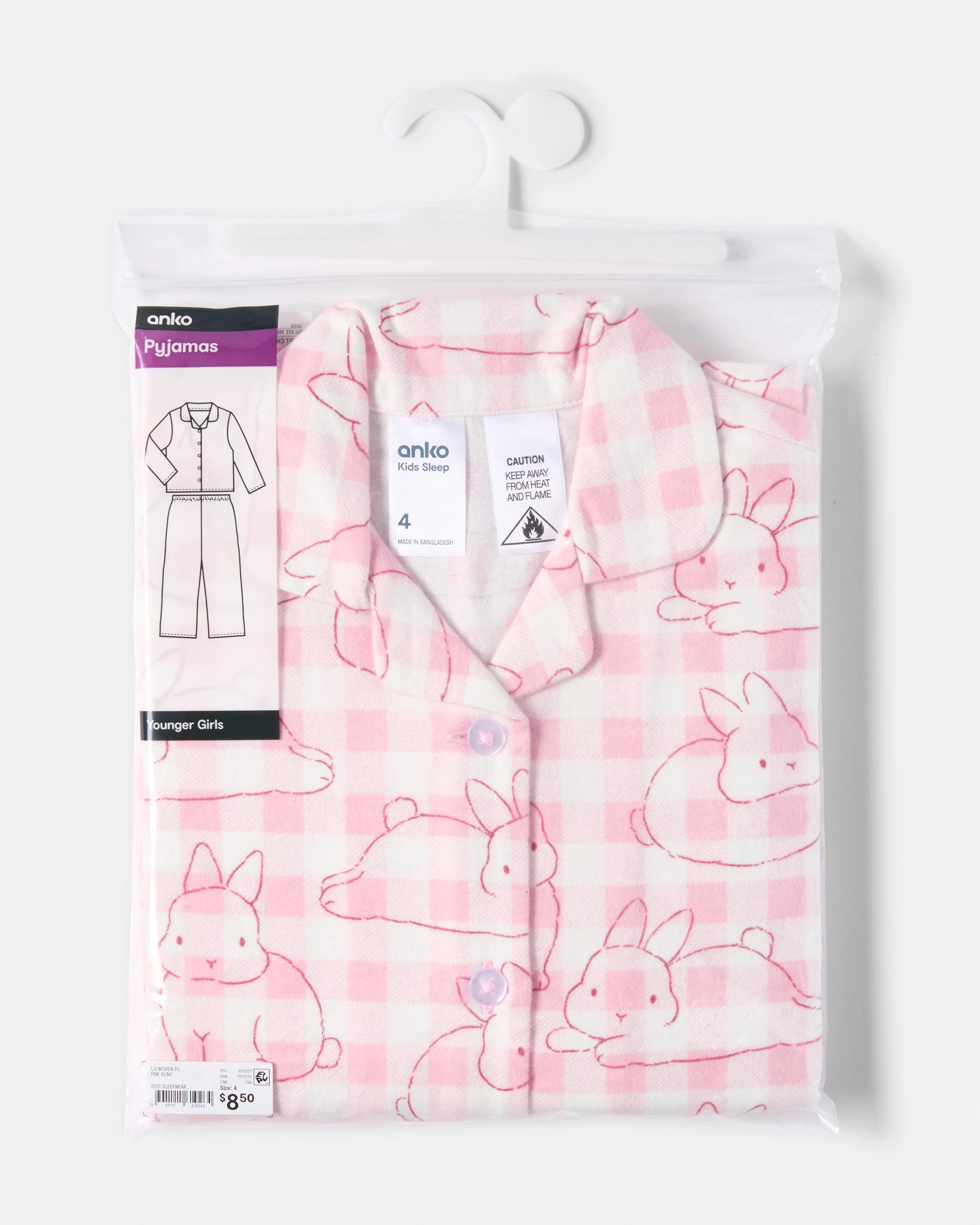 6 Flannel Pyjama Set Pnk Buny, 6 of 8