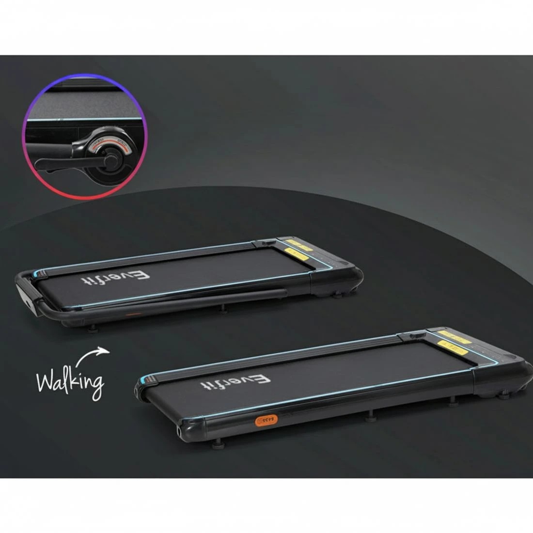 5 Everfit Treadmill Electric Walking Pad Under Desk Home Gym Fitness 420mm - Black, 5 of 6