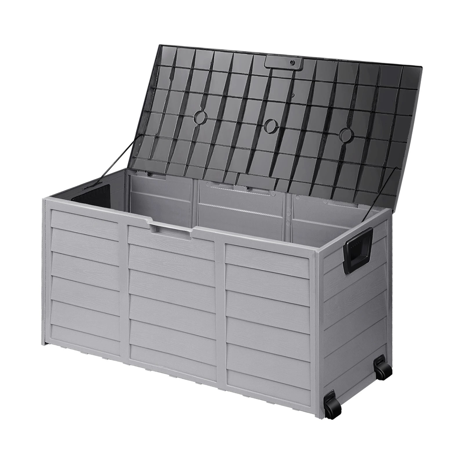 1 Livsip 290L Outdoor Storage Box Container Garden Chest Deck Tool Toy Lockable - Grey, 1 of 9