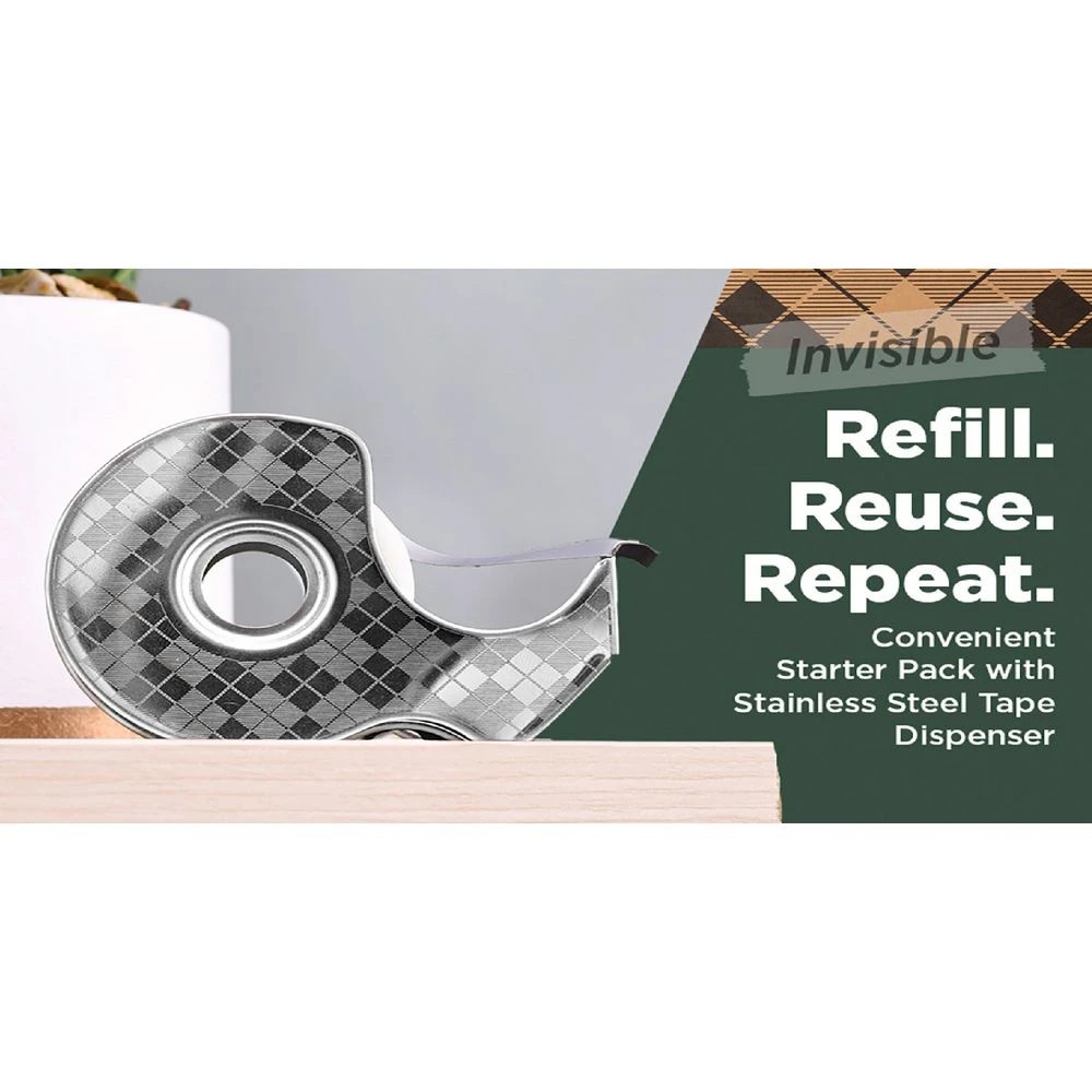 4 Scotch Stainless Steel Refillable Tape Dispenser with Refills, 4 of 9