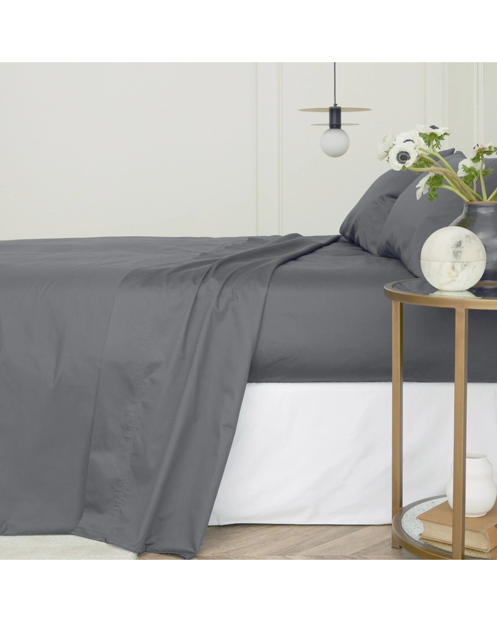 1 Bedding co Sheet Set 1200TC Egyptian Cotton - Single Bed - Charcoal, 1 of 4
