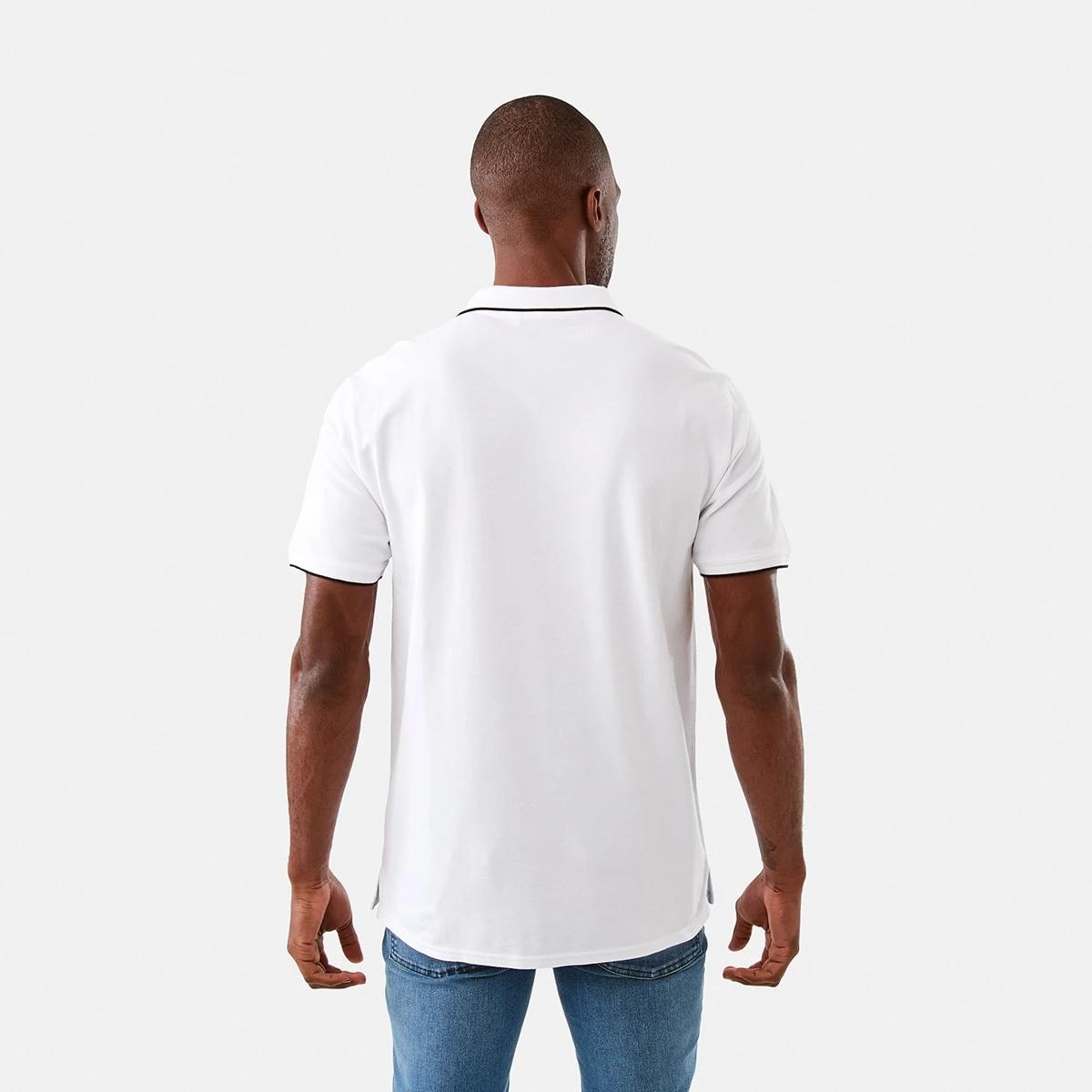 3 Tipped Pique Polo Shirt White, 3 of 7