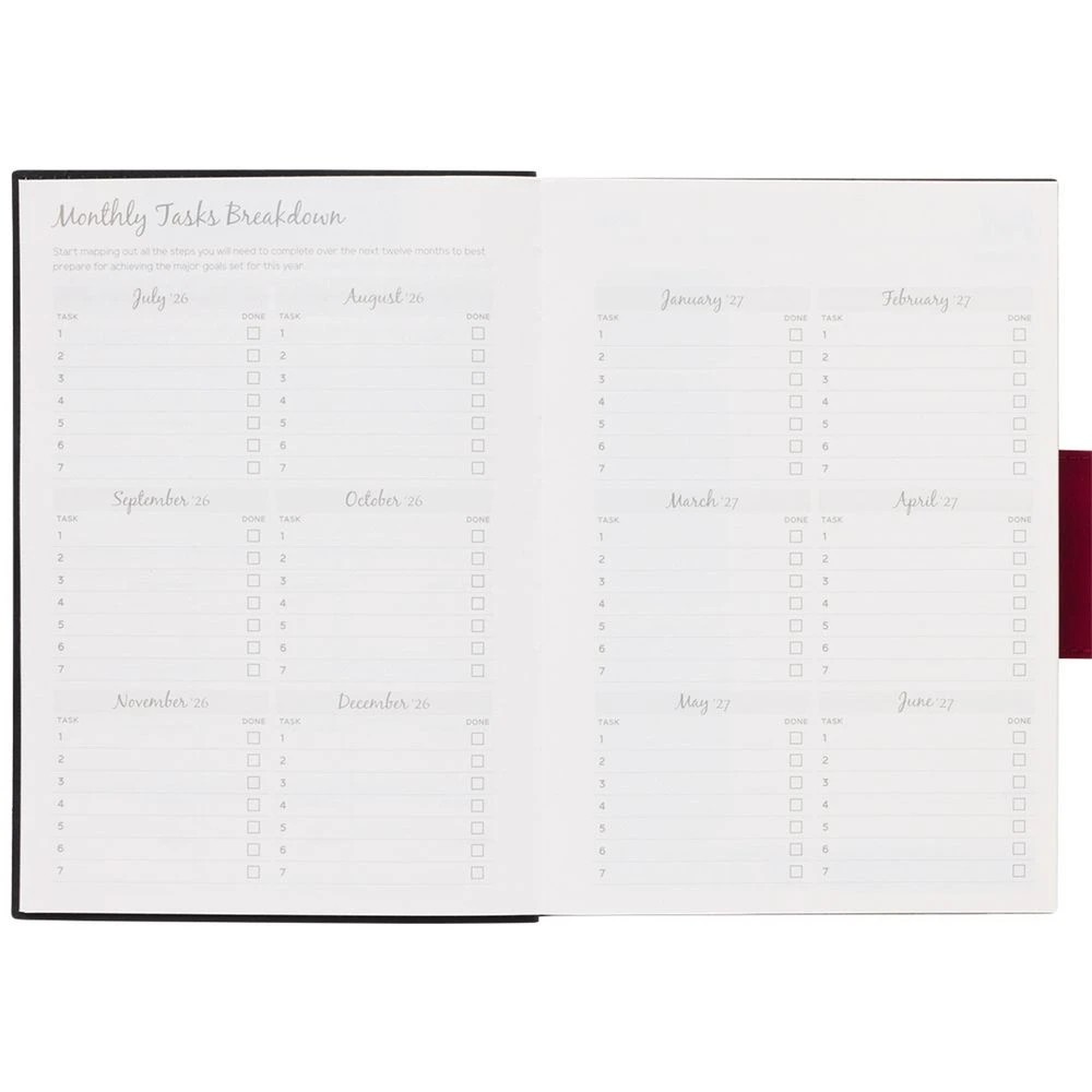 6 Otto A5 Day To Page Suede Diary FY26/27 Burgundy, 6 of 7